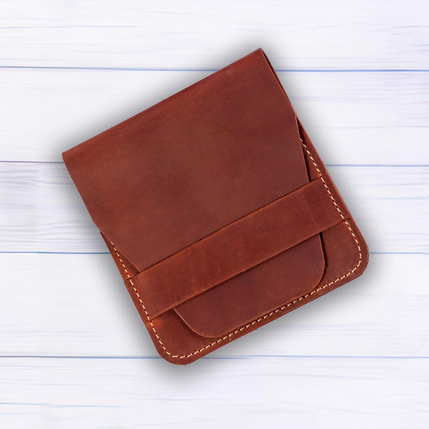 Leather Manicure Set Case Grooming Kit Organizer (Light Brown) image number 4