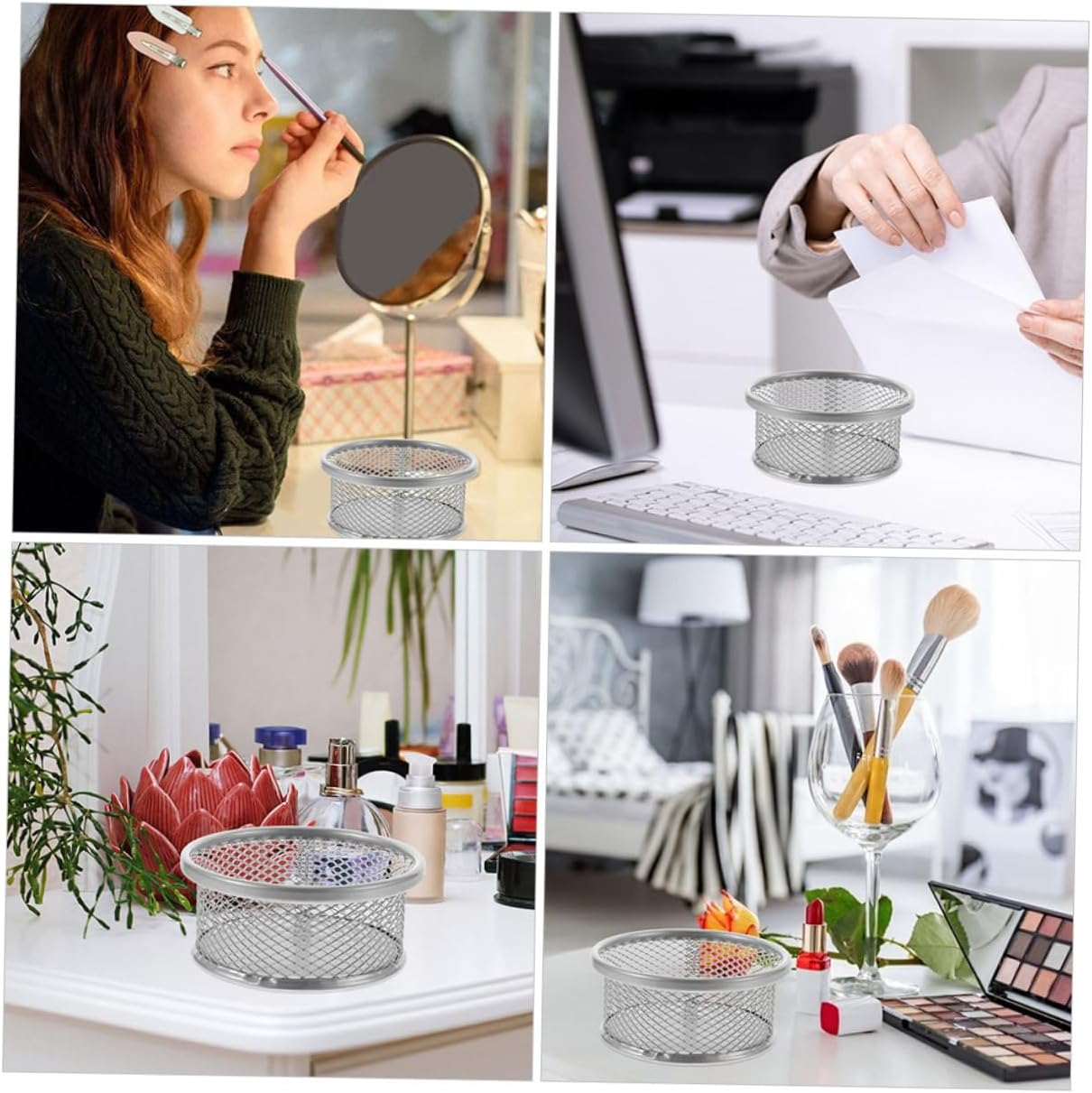 TOGEVAL Office Supply Mesh Paperclip Storage Desktop Mesh Holder Clip Basket Clip Holder for Desk Organize Your Desk image number 3