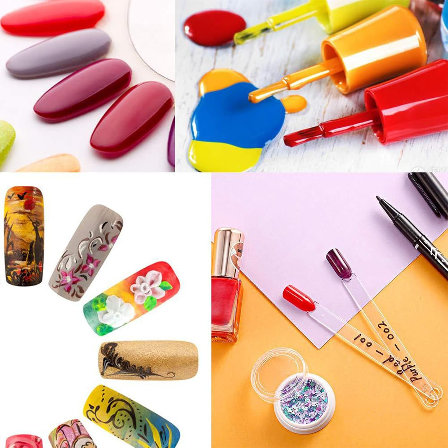 100-Piece Nail Swatches Sticks in Transparent, Detachable Practice Nails Sticks for Beginner, Nail Art Tips Nail Display for Salon image number 3