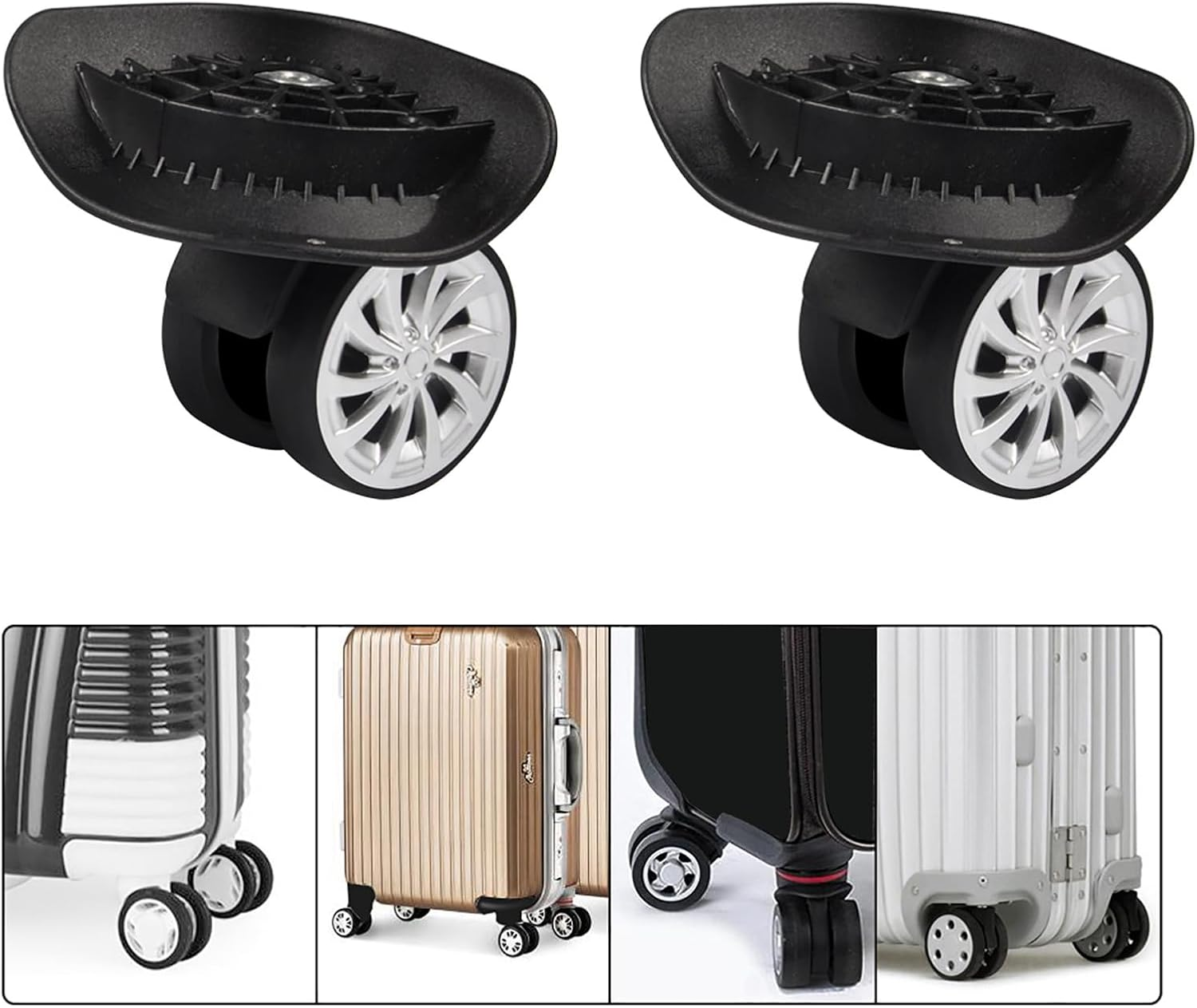 NDNCZDHC Luggage Suitcase Replacement Wheel, Swivel Wheel Replacement Luggage Travel Suitcase Wheels Plastic image number 1