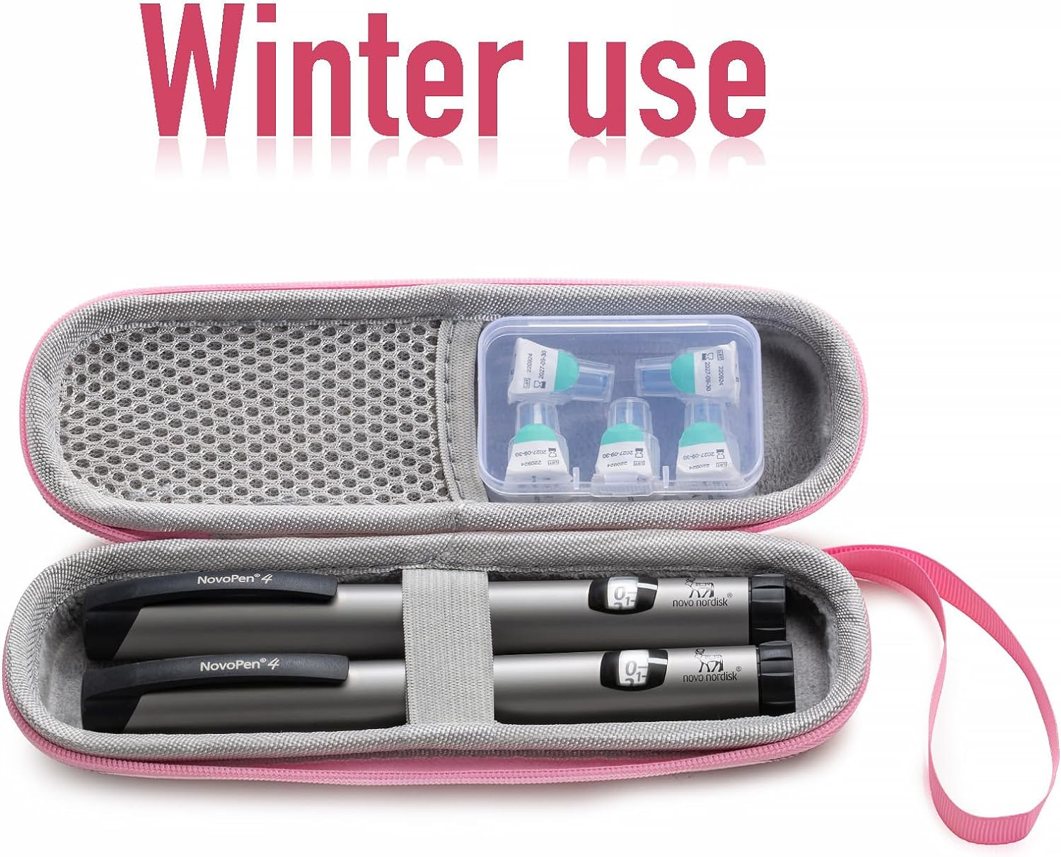 Insulin Cooler Travel Case, Portable Insulin Travail Case, Insulin Cooling Case Insulated Organizer for Insulin Pens (Pink) - Blue image number 4