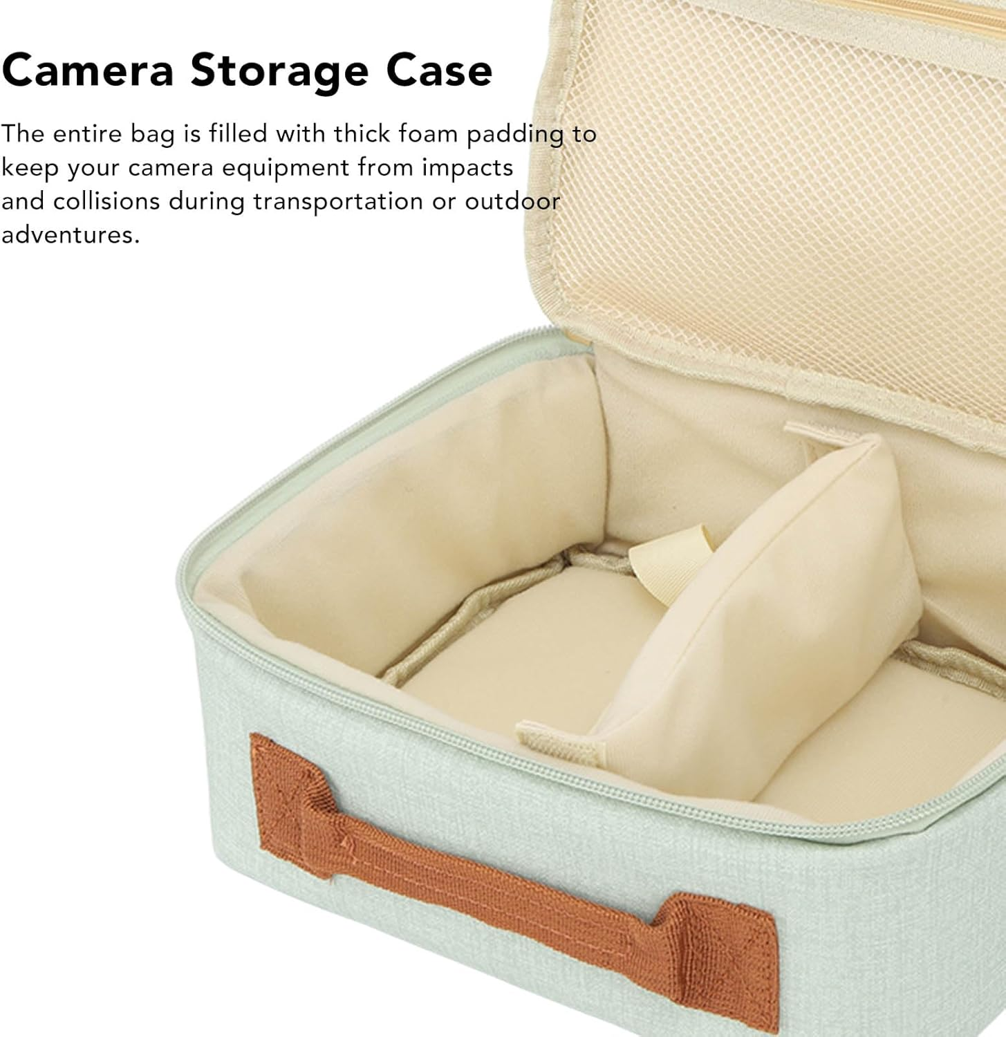 RASTKY Adjustable Shoulder Strap, Thickened Padding, Wide Opening, Camera Bag Large Capacity for CP910 1200 1300 DSLR, Suitable for Travel and Outdoor Adventures (Green) - Blue image number 6