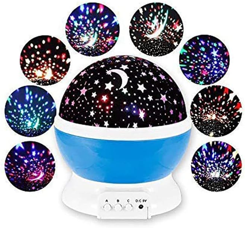 AIMALL LED Galaxy Star Night Light Projector, Rotating Starry Lamp for Kids' Room, Rechargeable Night Light with USB and Colourful Star Projection