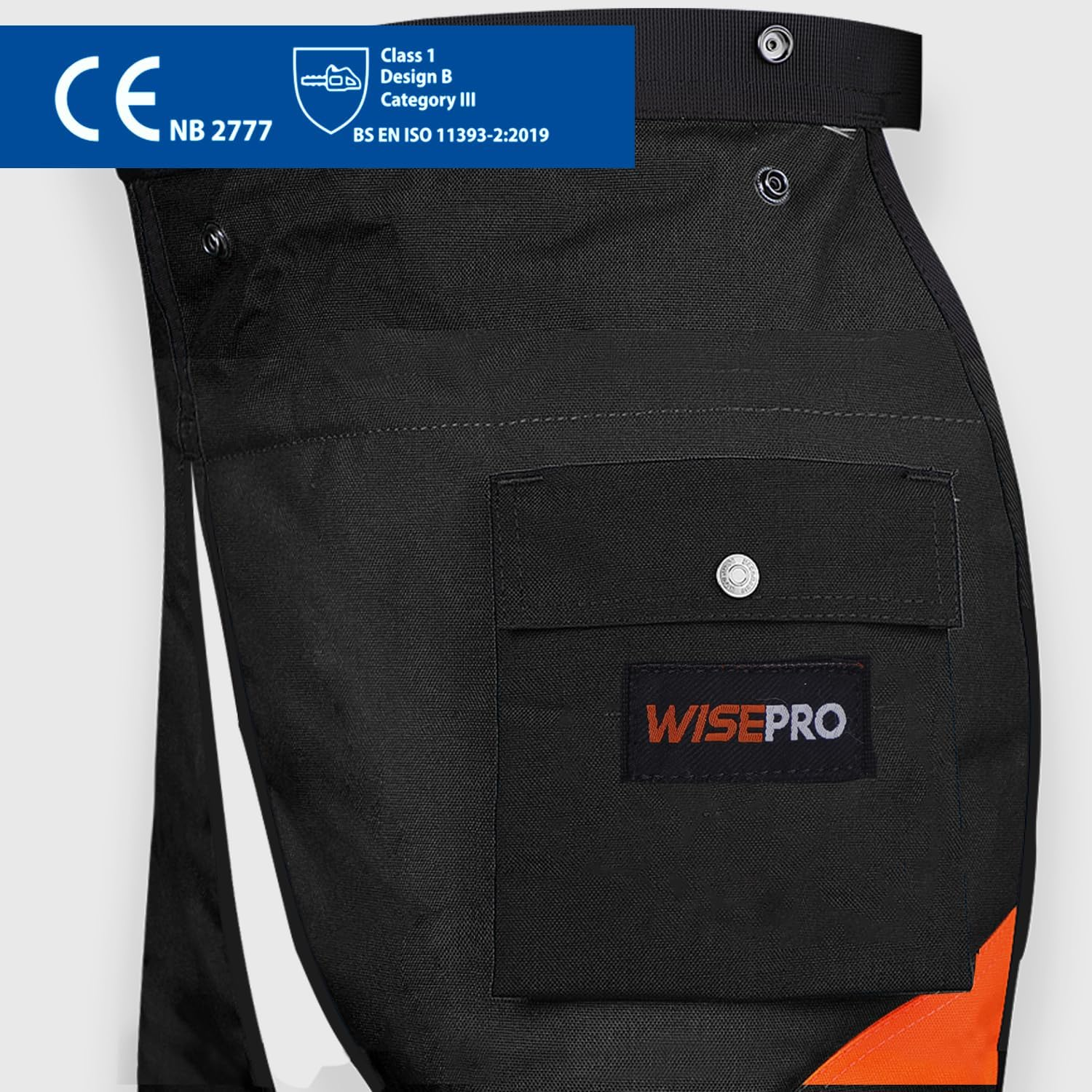 Chainsaw Chaps, Heavy Duty Chainsaw Protective Apron with Adjustable Belt and Pocket, Forestry Chainsaw Safety Gear One Size Fits All image number 2