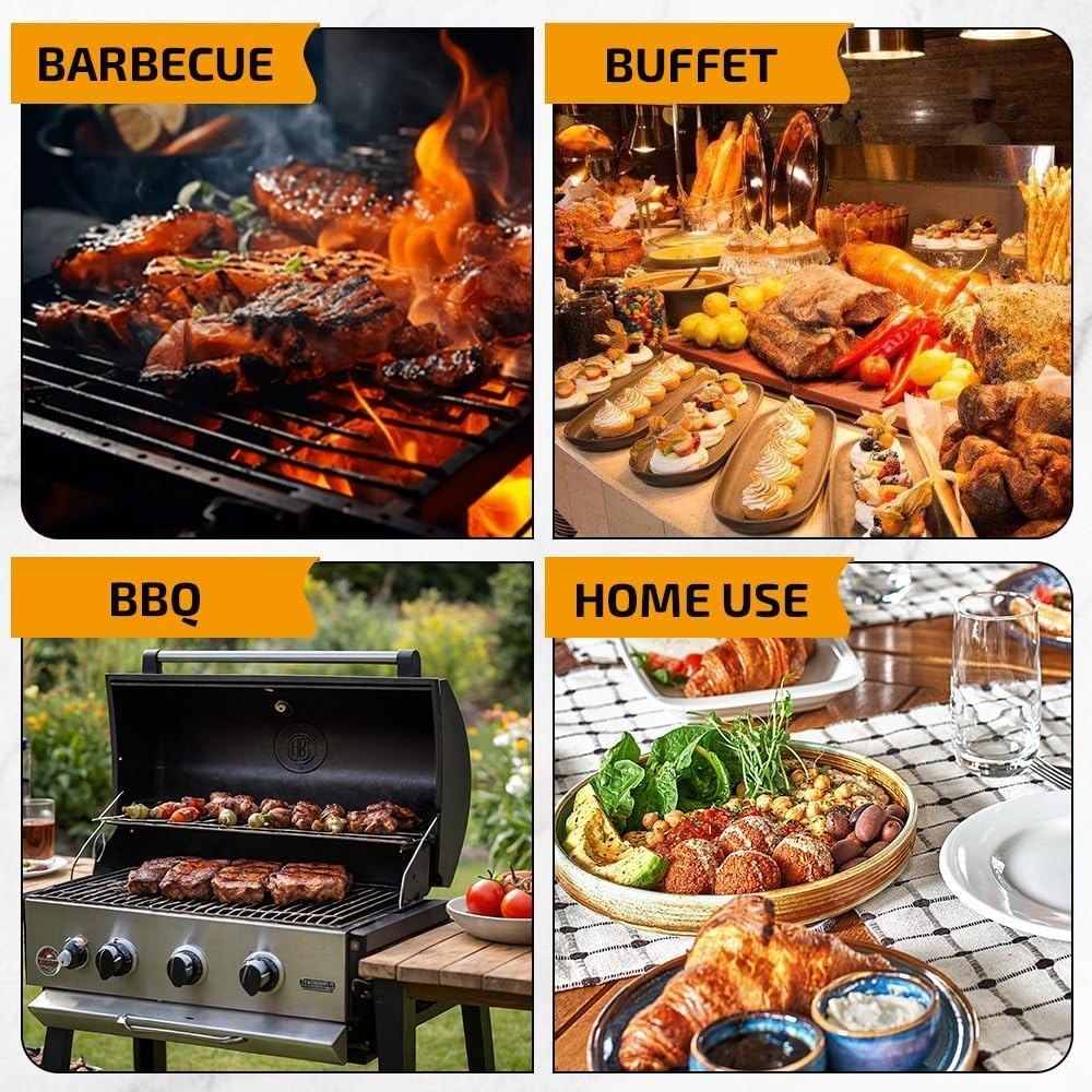 6 Pcs Grill Tongs， 11 Inches Stainless Steel Korean BBQ Grill Tongs Japanese Barbecue Tongs for Cooking Portable Kitchenware Home Outdoor Steak Salad Food (6) image number 4