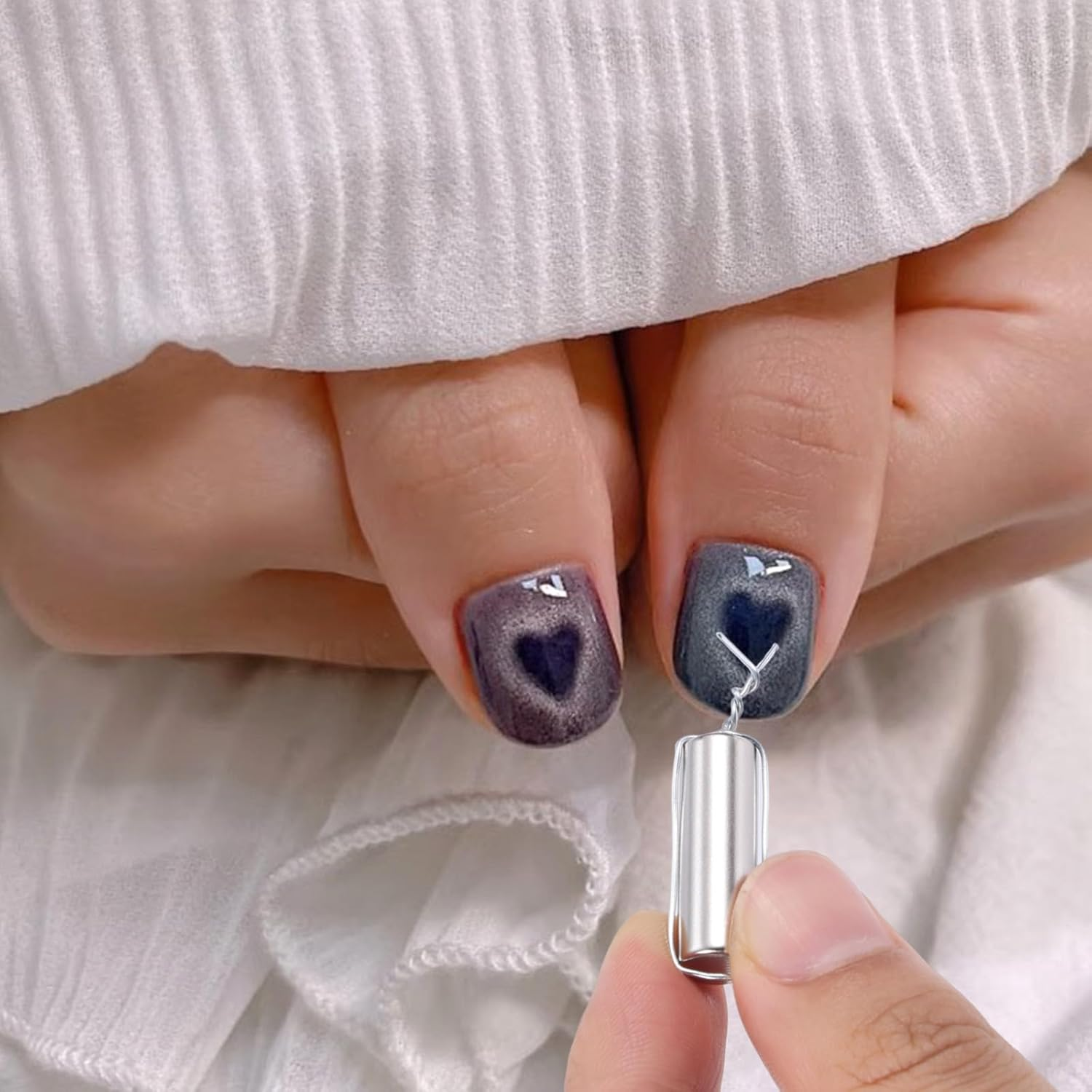 Gosknor Cat Eye Magnet for Nails, 0.95In Double Head Nail Magnet Gel Polish Magnetic Stick Nails Design Tool with Metal Wires for Home DIY Salon Studio Manicure image number 6