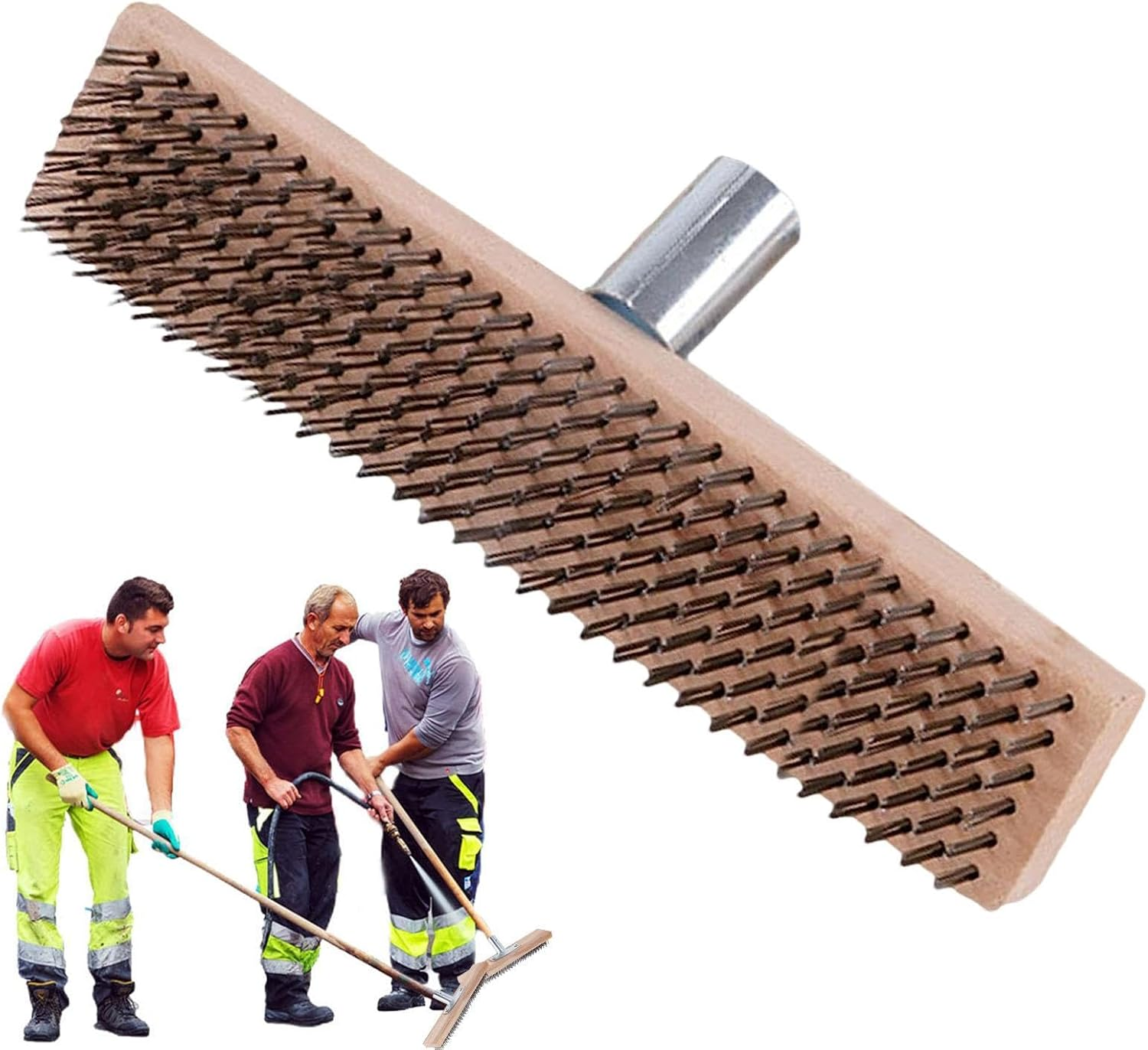 Wire Broom Stainless Steel, Steel Wire Broom 20/30/45Cm for Weeds and Moss - Garden Broom with Hard Bristles for Scrubbing Decks, Driveway, Patio image number 6