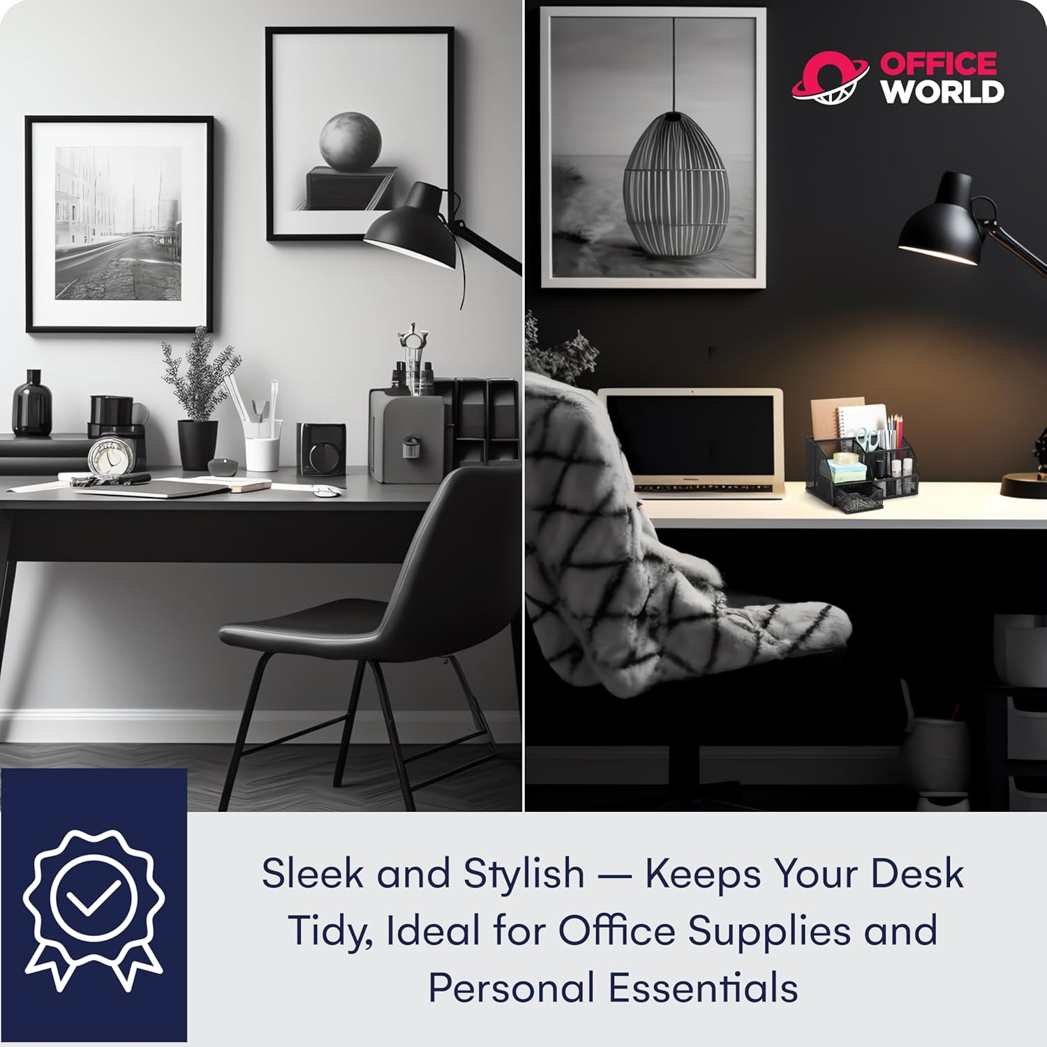 Office World Metal Desk Organiser Space Saving for Office, School and Room - Durable and Stylish Storage Organiser - Desk Accessories image number 5