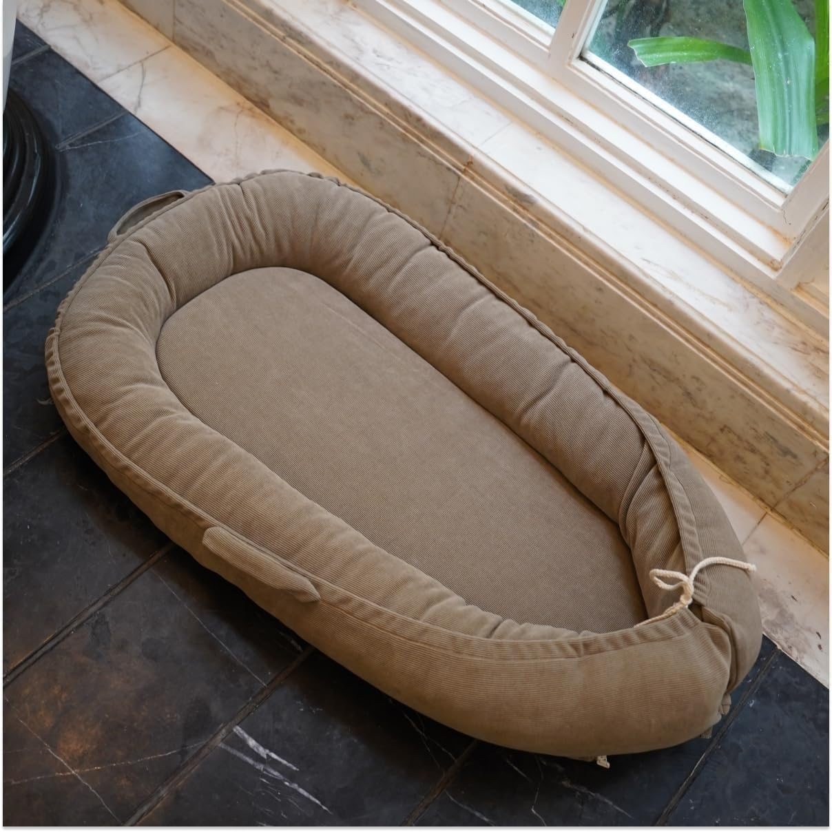 Coocoobaby Infant Lounger, Baby Nest Cover for Baby Girls & Boys, Newborn Essentials for Baby 0-12 Months, 100% Cotton Breathable, Portable Travel Bed (Fields of Rye) image number 5