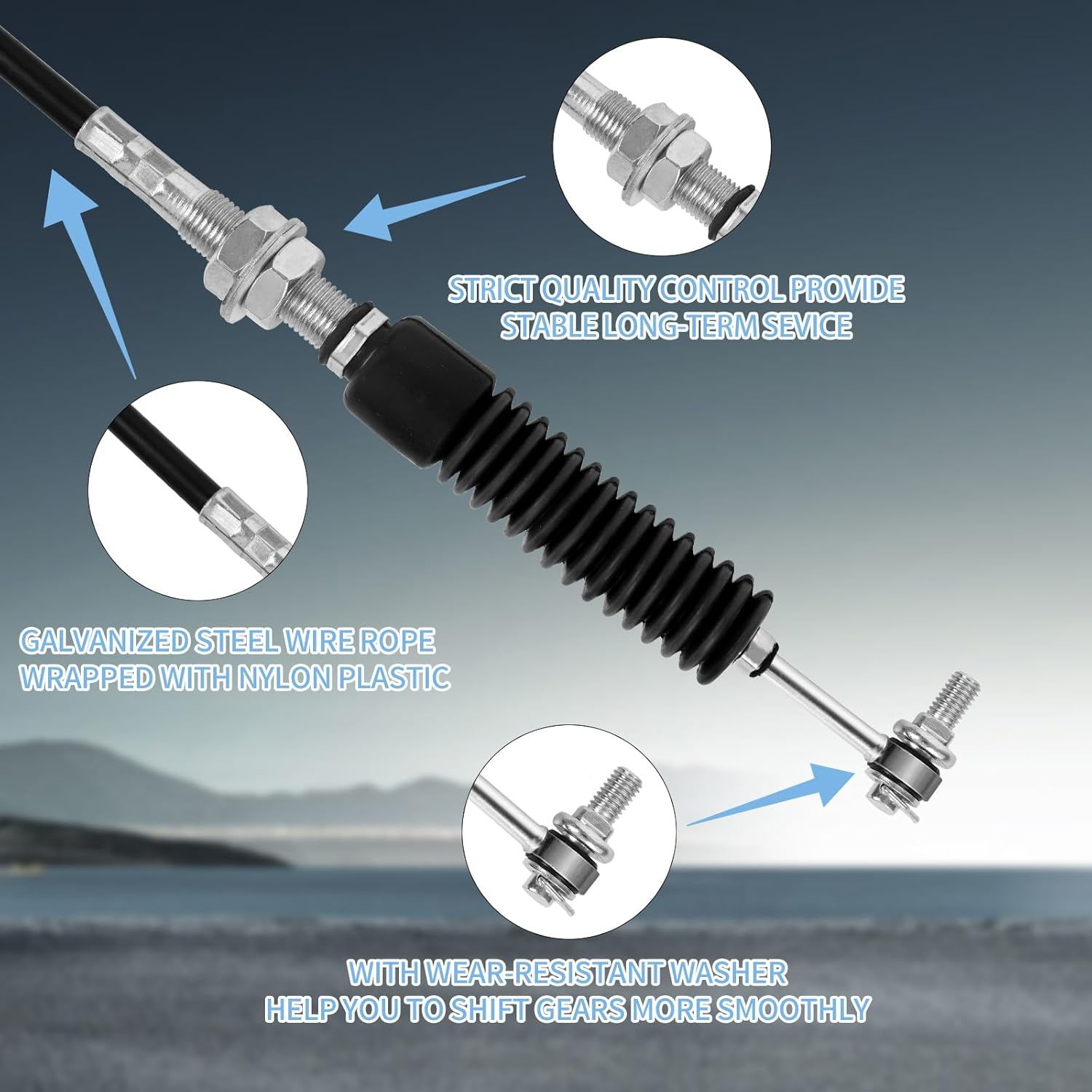 7082498 Shifter Cable Replacement for Polaris Ranger XP 1000 2019 2020 2021 2022 2023, 7082376 7082285 Gear Shift Cable Compatible with 2020 2021 2022 2023 Polaris Ranger 1000 image number 3