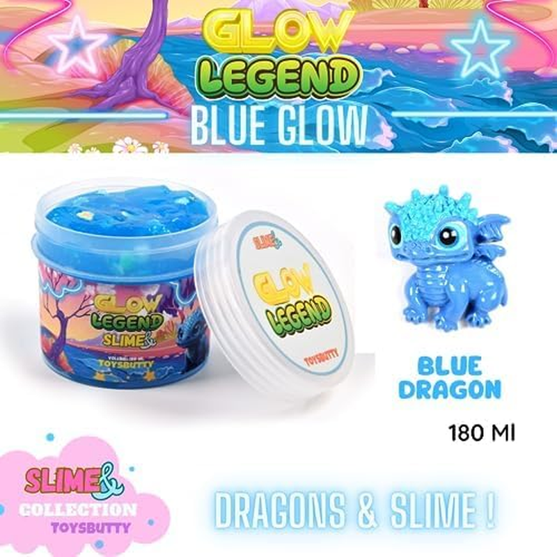 Toysbutty 2 Slime Pack Glow in the Dark Slime Kit for Girls Boys, Create with Kids Dragon Theme, Premade Slime Making Kit, 8 Slime Accessories, 2 Big Slime Charms Putty Set Toy Slime Kits image number 2