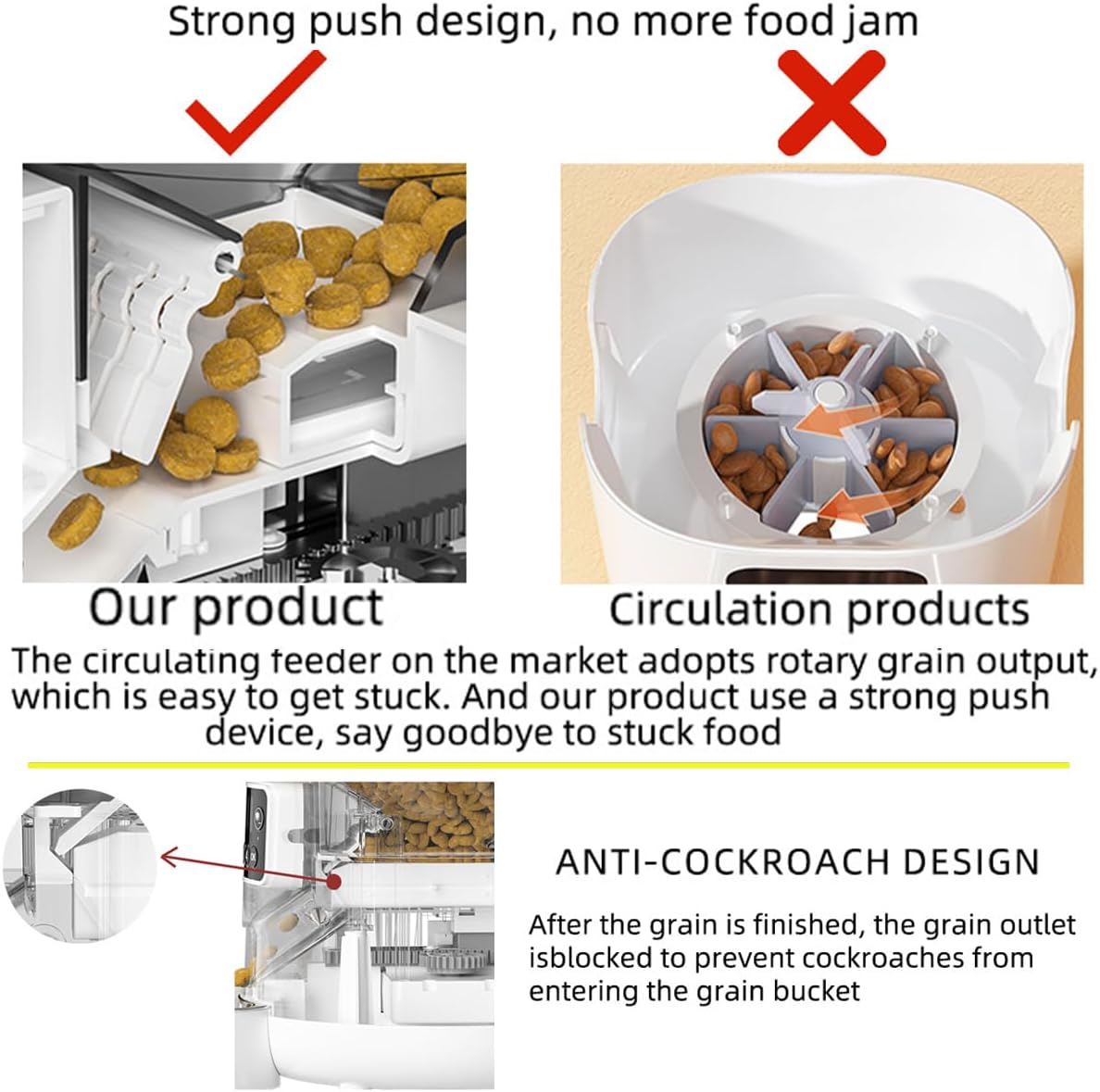 Automatic Cat Food Dispenser, 4L Smart Wifi Pet Feeder with APP Control for Remote Feeding, 1-9 Meals & 10S Voice Record Timed Cat Self Feeder for Cat Dog Pet image number 6