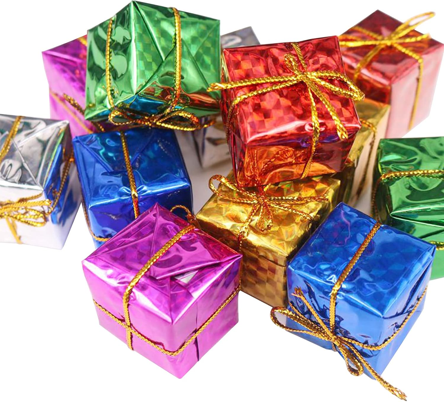 Christmas Tree Small Gift Boxes Hanging Decorations Ornaments Party Favors,24 PCS (Random Color) image number 5