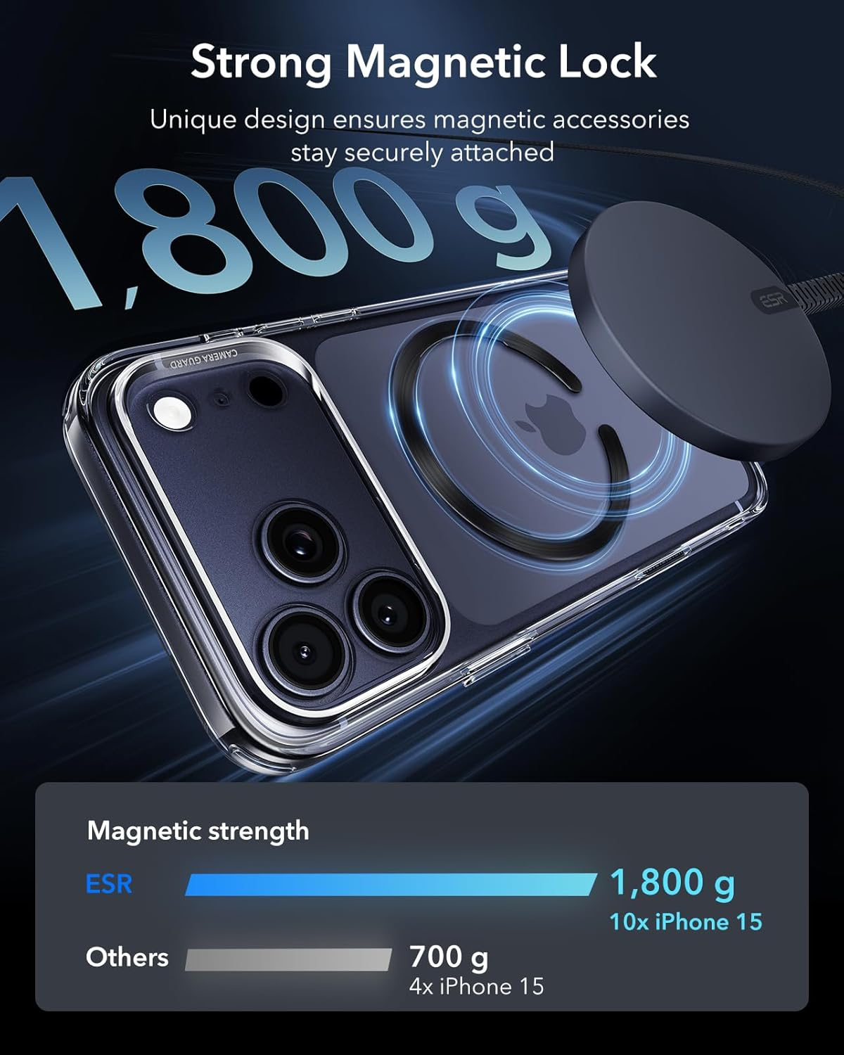 ESR for Magsafe Ring, Ultra-Thin(0.4Mm) for Magsafe Sticker,2 Pack Universal Magnetic Wireless Charger Conversion Kit for Iphone 17/16/16E/15/14/13, Galaxy S24/S23, Mag Safe Accessories,Black & Silver image number 3