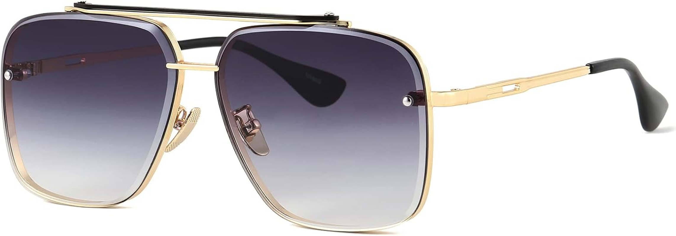 Gtand Fashion Oversized Square Aviator Gradient Sunglasses for Men Women Vintage Metal Sun Glasses 63Mm