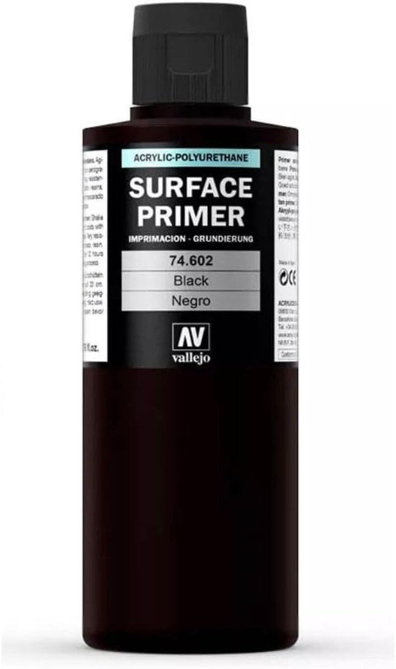 Vallejo Acrylicos S.L. Tabletop Supplies Surface Primer Colour Black 200Ml Modelling Kit image number 2