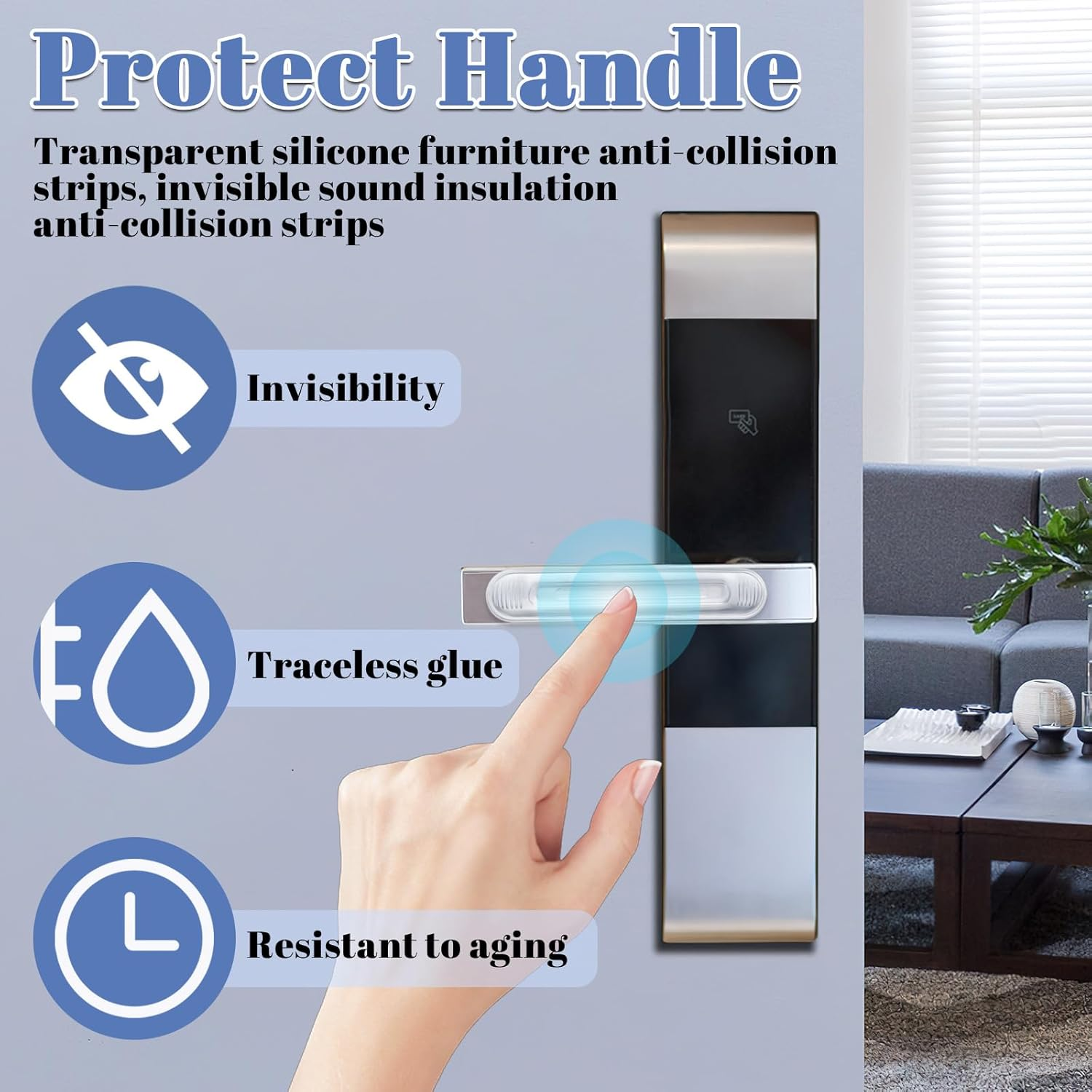 8 PCS Wall Protector from Chair Back, Clear Furniture Bumpers, Silicone Wall Protector for Drawers, Shower Doors, Car Door Guards, Toilet Lids