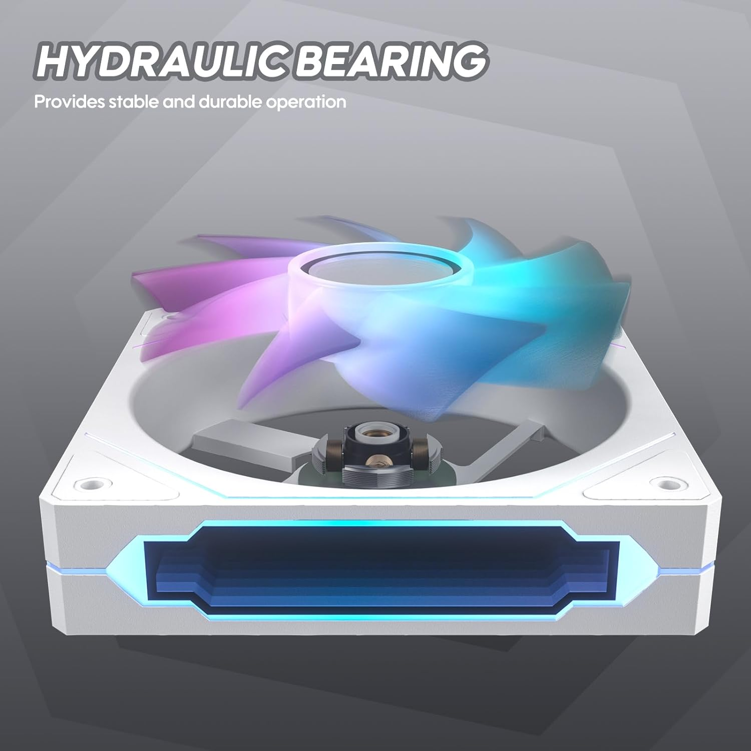 Vetroo L120 3-Pack 120 Mm ARGB Case Fan with Infinite Mirror Design & PWM Smart Control, Hydraulic Bearing, Nine Blades Design & 8 Rubber Pads for Low-Noise Operation - White image number 2