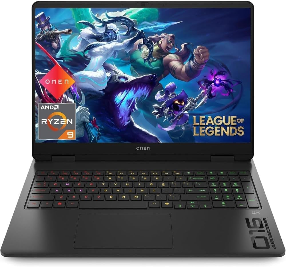 HP 16&Prime; OMEN Gaming Laptop, 240 Hz IPS Display, AMD Ryzen 9 8940HX Processor, 32 GB RAM, 1 TB SSD, NVIDIA Geforce RTX 5060, Windows 11 Home, 2.44 Kg, Shadow Black, C25KGPA image number 6