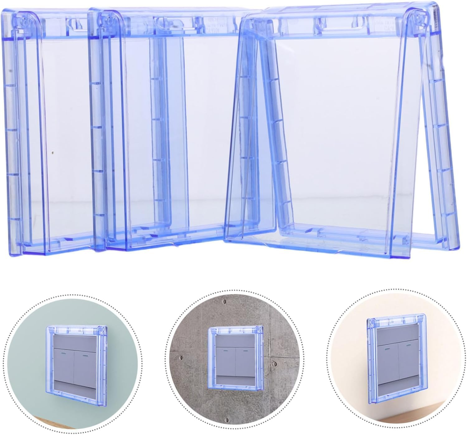 Fokmuaex 3 - Pack Childproof Bathroom Switch Cover - Adhesive Install Light Switch Guards for Safe Electrical Protection​ image number 2