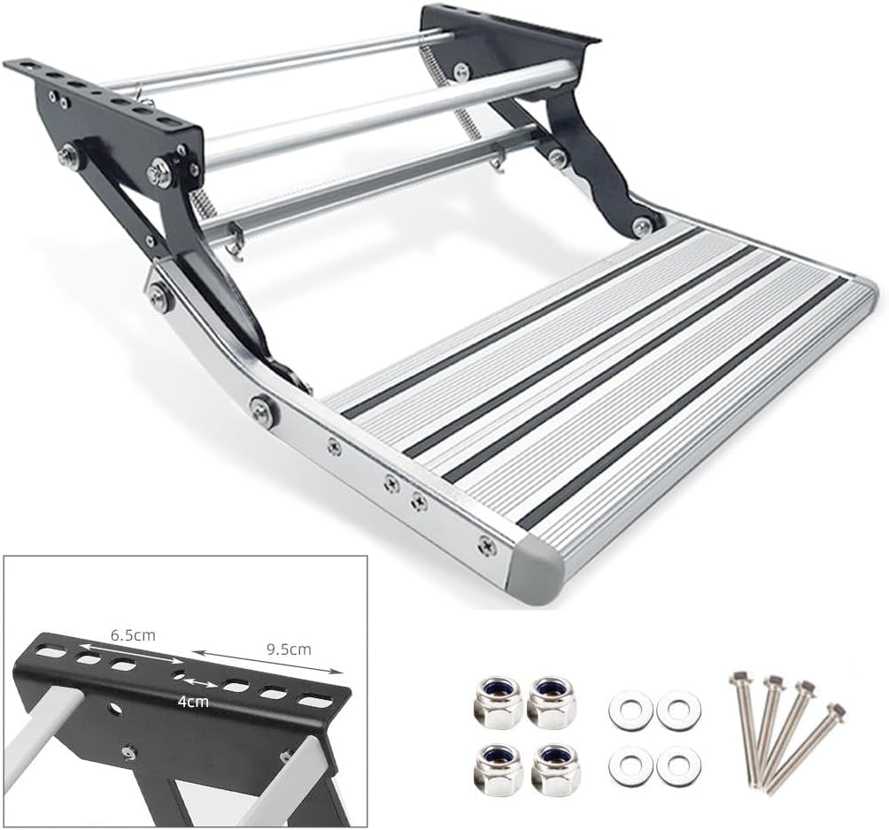 Portable Caravan Step Aluminium Pull Out Folding Caravan Step Camper Trailer Motorhome RV image number 1