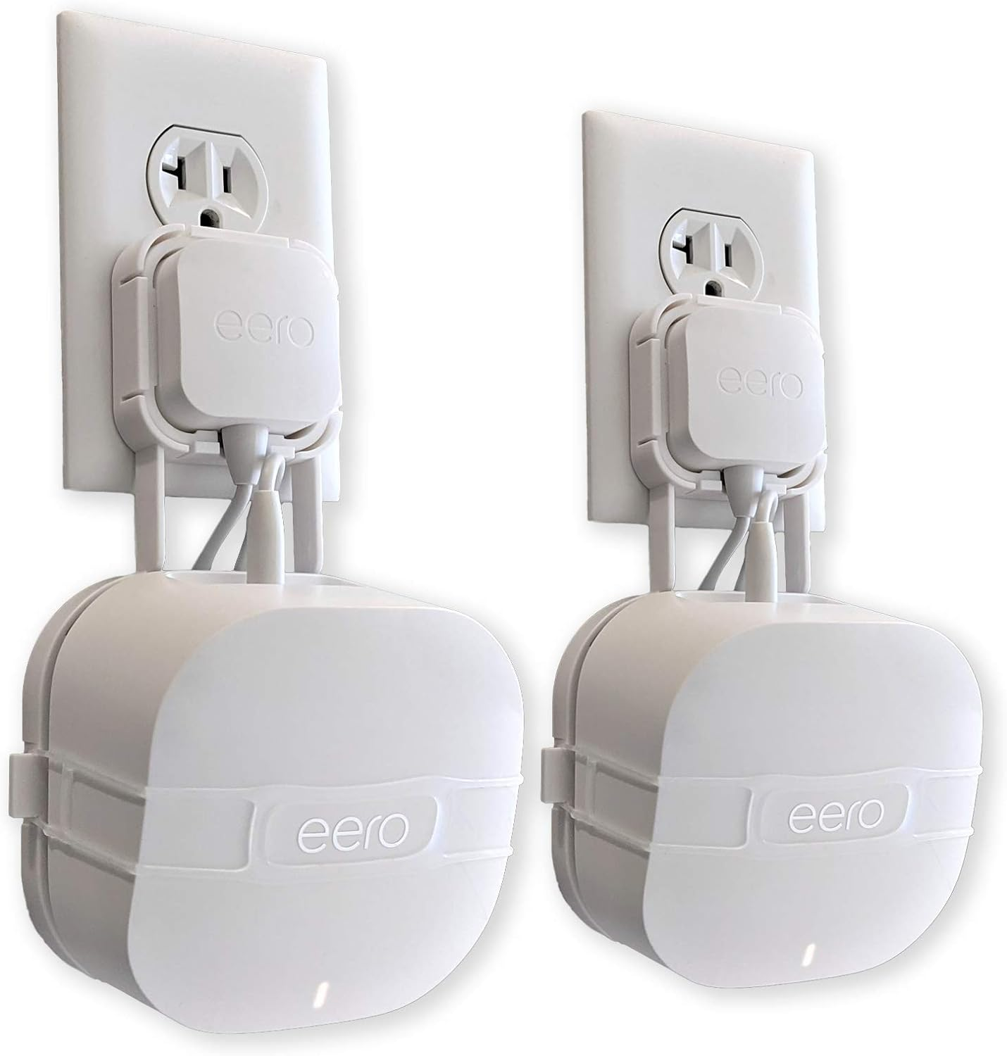 The Eero Genie for Eero 6+, Eero 6, and Mesh Wi-Fi: Wall Mount Outlet Holder Stand | Lowest Profile | Open Access | Multiple Install Options | Horizontal Outlets | Design Winner! (2-Pack) image number 2