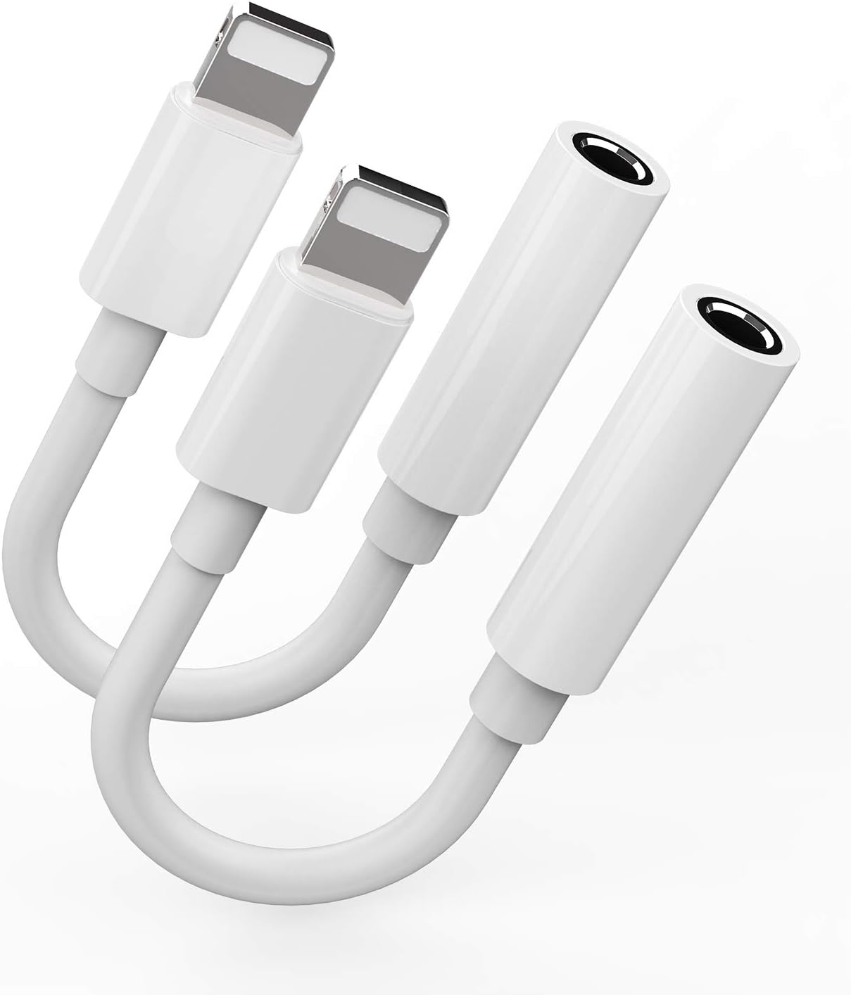 2Pack,Headphone Adapter Dongle to 3.5 Mm Jack Earphone Audio Aux Connector for Iphone 12/11/Xs/X/8/7/Pro/Xr/Se/Max/Plus Support All Ios Lightning Compatible with Ipad Car Music Accessories Headset image number 6