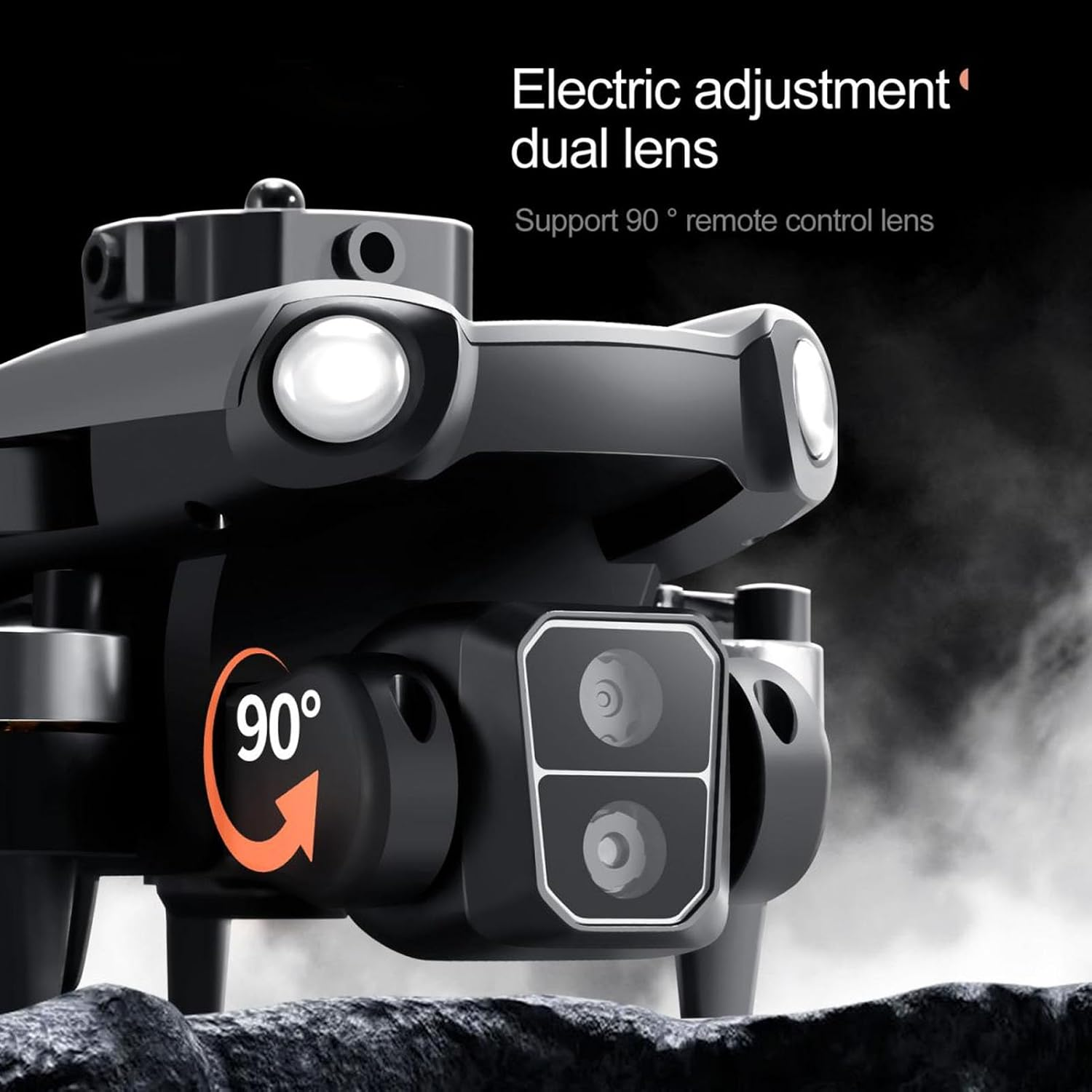 RC Drone, 4K Dual Camera, 50X Zoom, 4 Sided Obstacle Avoidance, Optical Positioning Hovering, Wifi Remote Control Sensing Quadcopter with LED Light (Black) image number 5