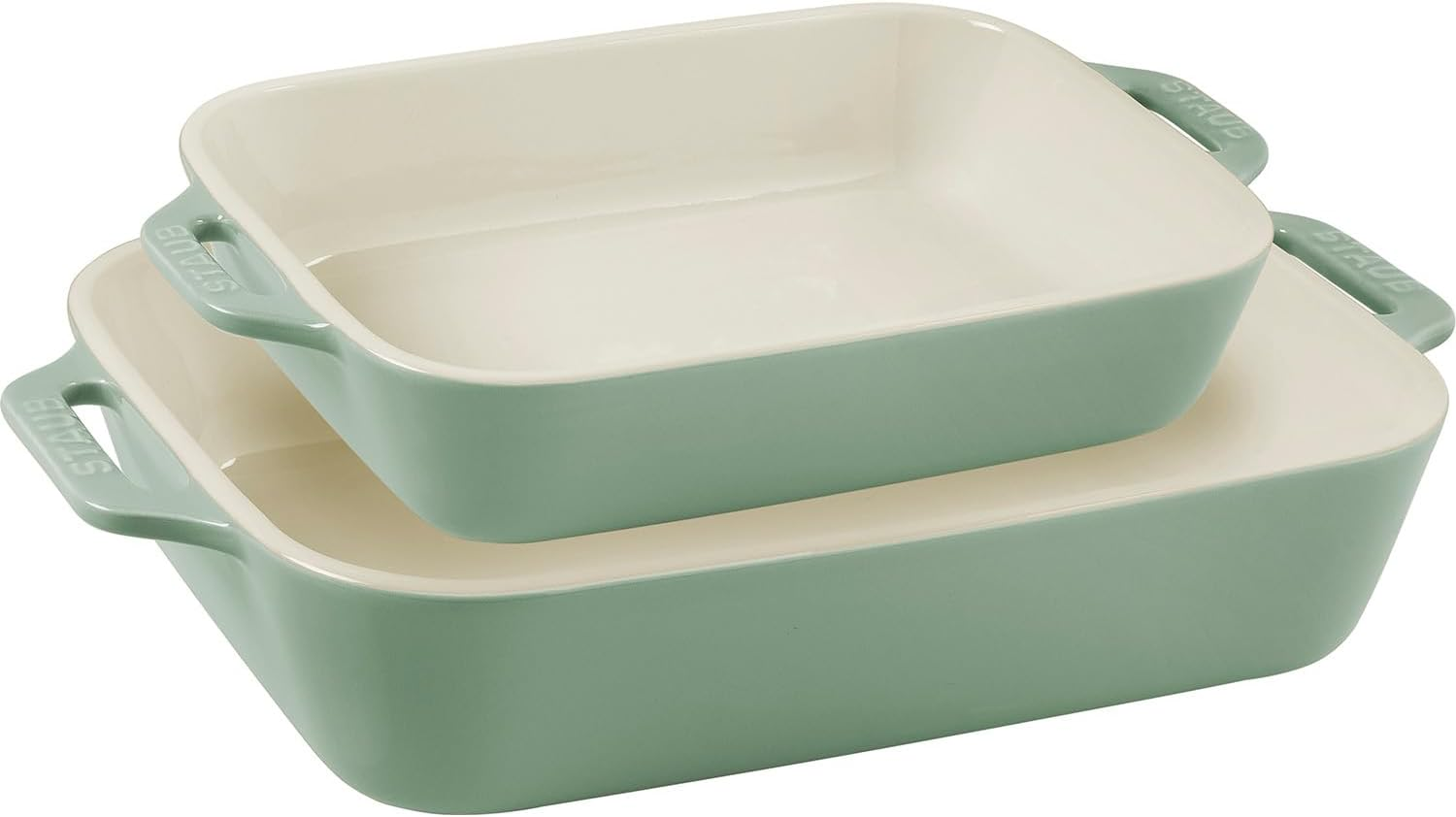 Staub Z1028-178 Rectangular Dish 7.9 Inches (20 Cm) Eucalyptus Ceramic Au Gratin Dish, Oven Safe and Microwave Safe image number 1