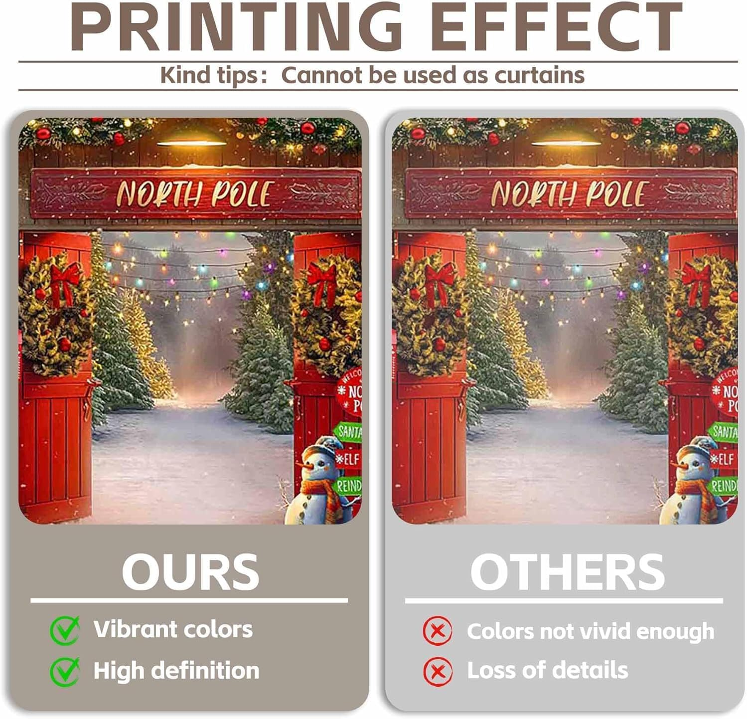 Christmas Backdrop,7X5Ft Xmas North Pole Barn Door Theme Background Photography for Merry Christmas New Year Family Holiday Party Supplies Photo Pictures Banner Studio Decor Booth Props