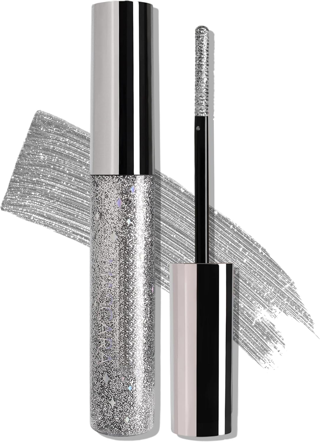 Erinde Glitter Sparkle Mascara, Gold Shimmer Lash Mascara for Lengthening & Defining Lashes, Lightweight Buildable Glitter Mascaras, Long Wearing Lash Makeup for Party Festival Daily Eye Look #02