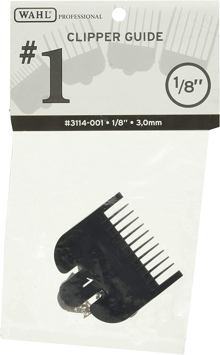 Wahl Professional 1/8 Inch Comb for Men'S Hair, Black, Plastic, Men'S Grooming, Hair Comb image number 3