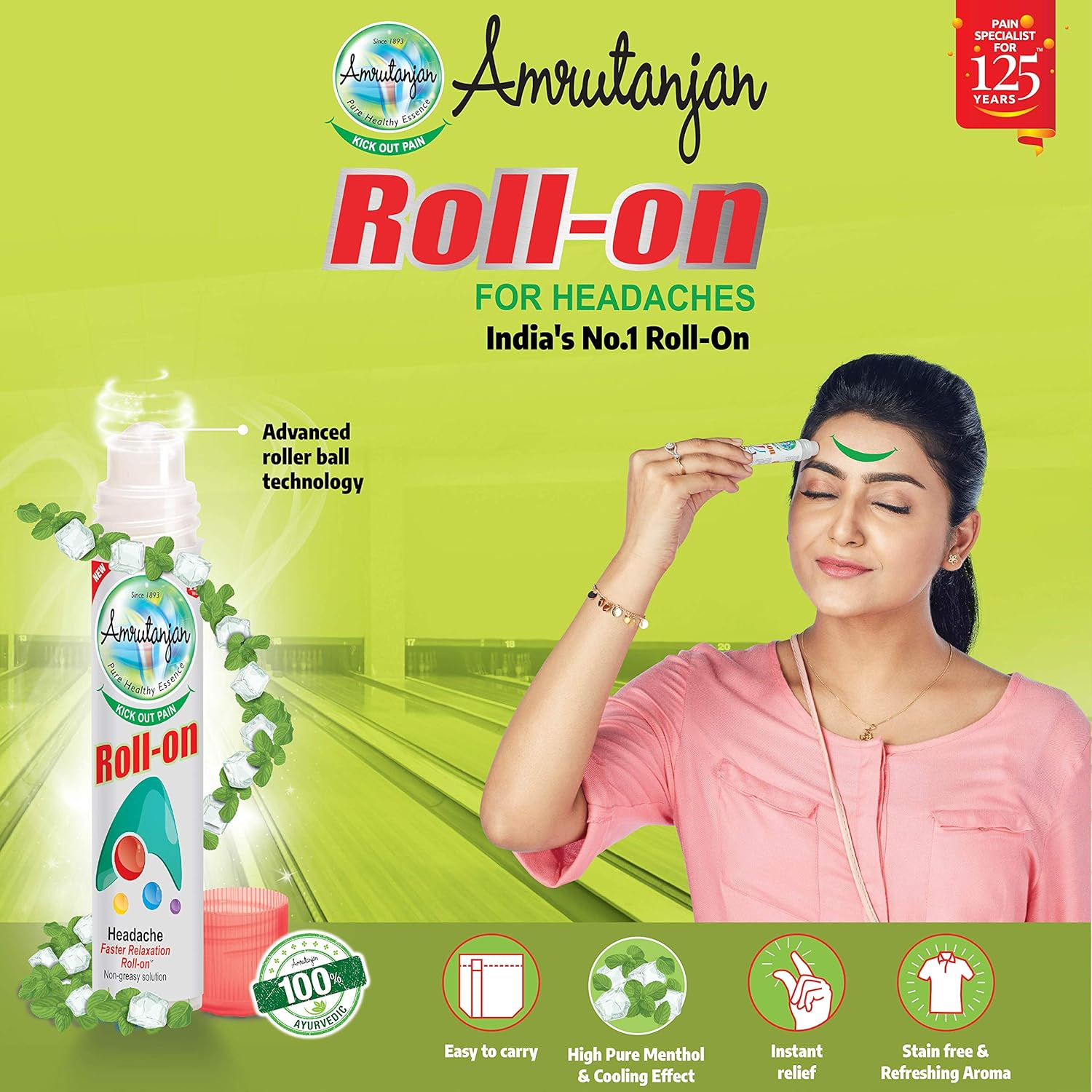 AMRUTANJAN HEAD and BODY ROLLON THERAPY KIT image number 1