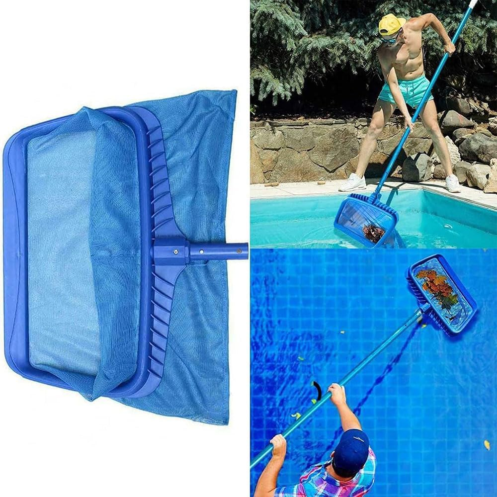 Pool Skimmer Net, 20" Heavy Duty Leaf Rake with Fine Mesh Deep Bag, Plastic Frame Cleaning Tool for Swimming Pools & Ponds, Fits Standard Poles, Blue image number 5