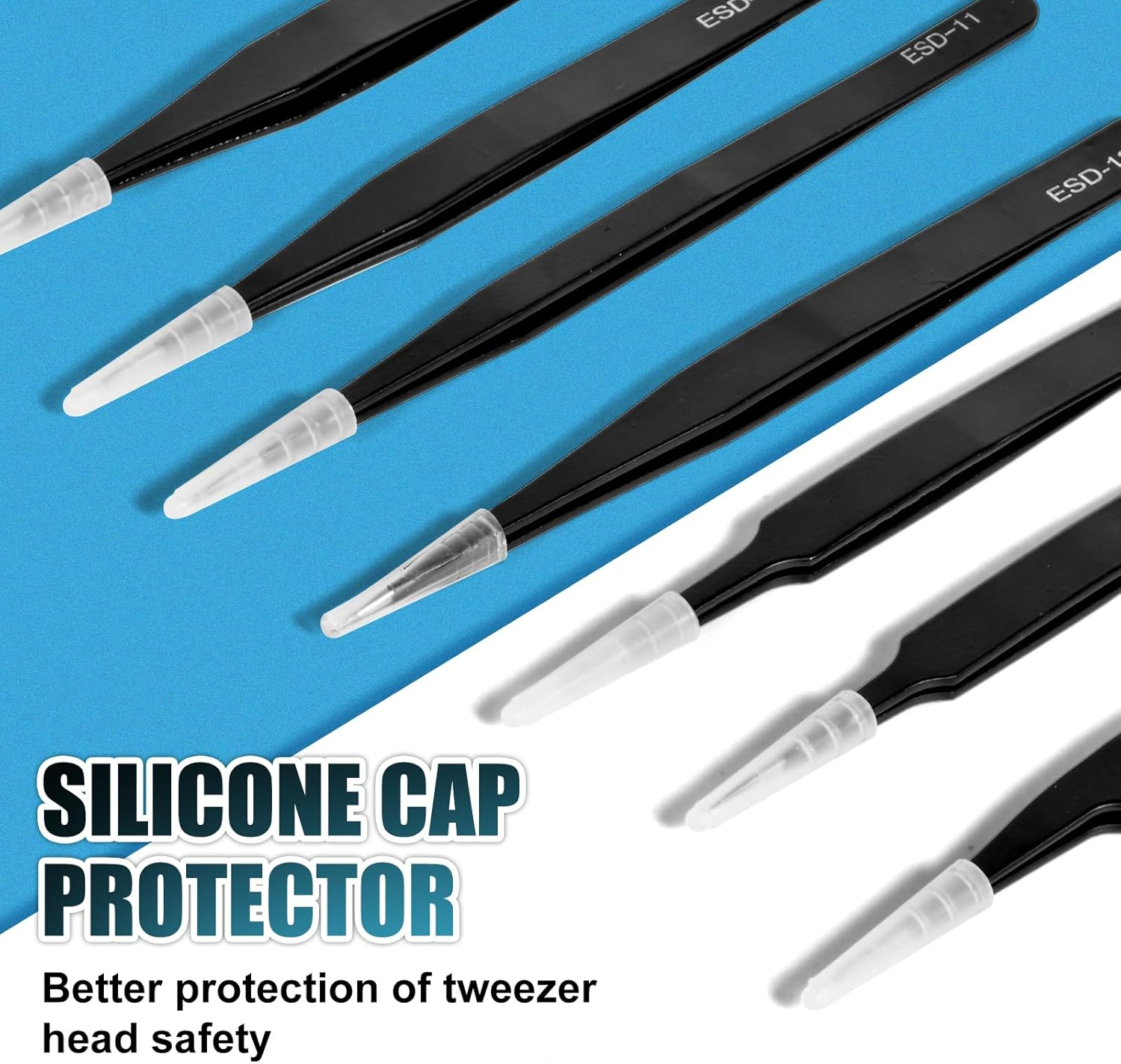 10Pcs Precision Tweezers Set, Upgraded Anti-Static Stainless Steel Tweezers with Storage Box, for Craft, Electronics, Jewelry-Making, Laboratory Work, Soldering, DIY