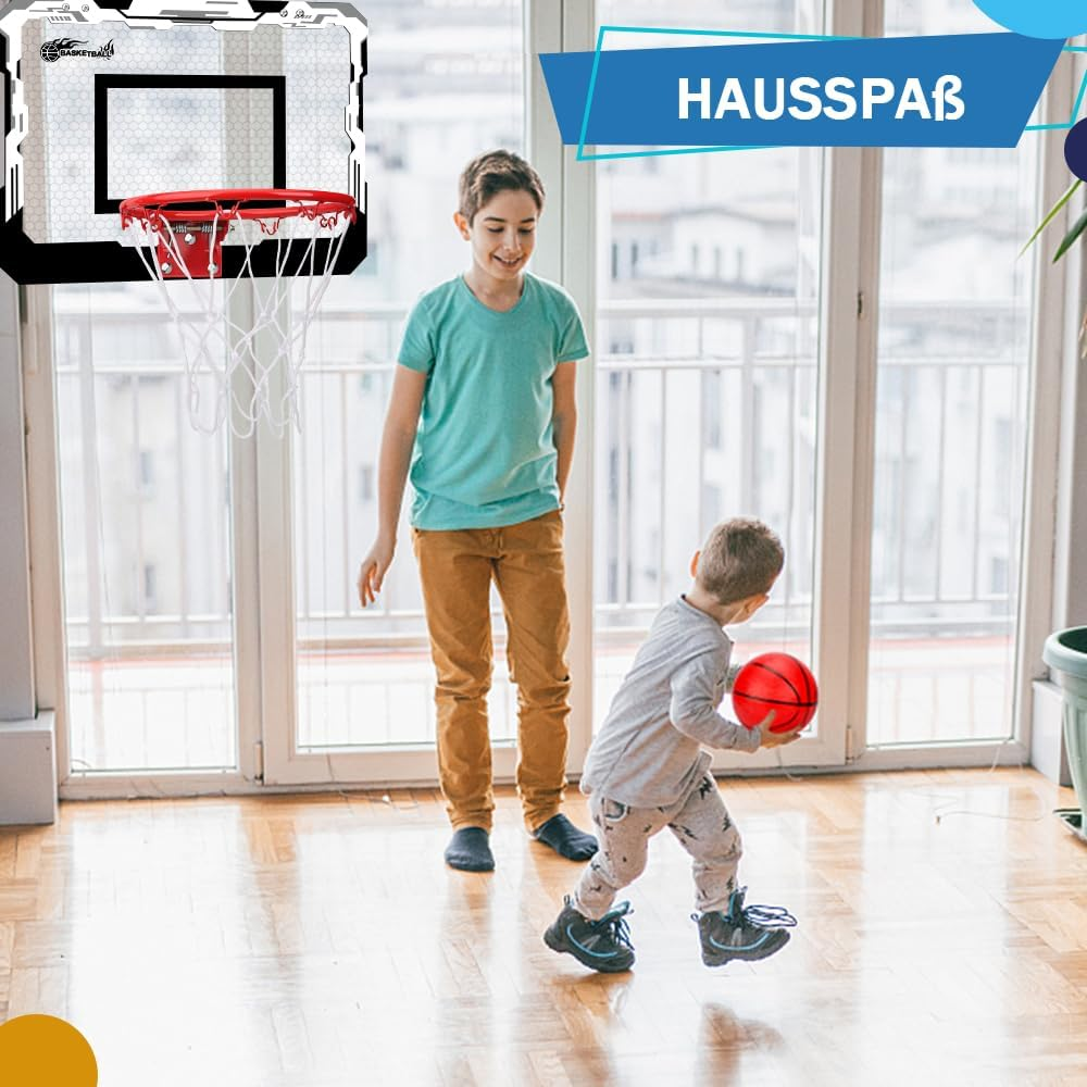Mini Basketball Hoop for Children Adults, over Door Basketball Hoop with 3 Rubber Balls, Sports Party Favour for Home Office Door Wall, Gift for Boys Girls image number 6