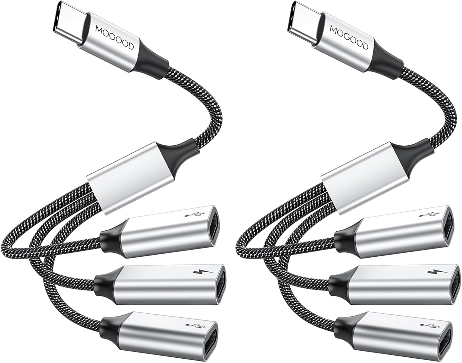 MOGOOD USB C Splitter, USB C to USB C Female Adapter, 3-In-1 Type C Data Transfer and 60W Fast Charging, USB C Male to 3 USB C Female Cord Converter for Iphone 15 Series Mac,Xbox One Series,Ps5,Laptop image number 1