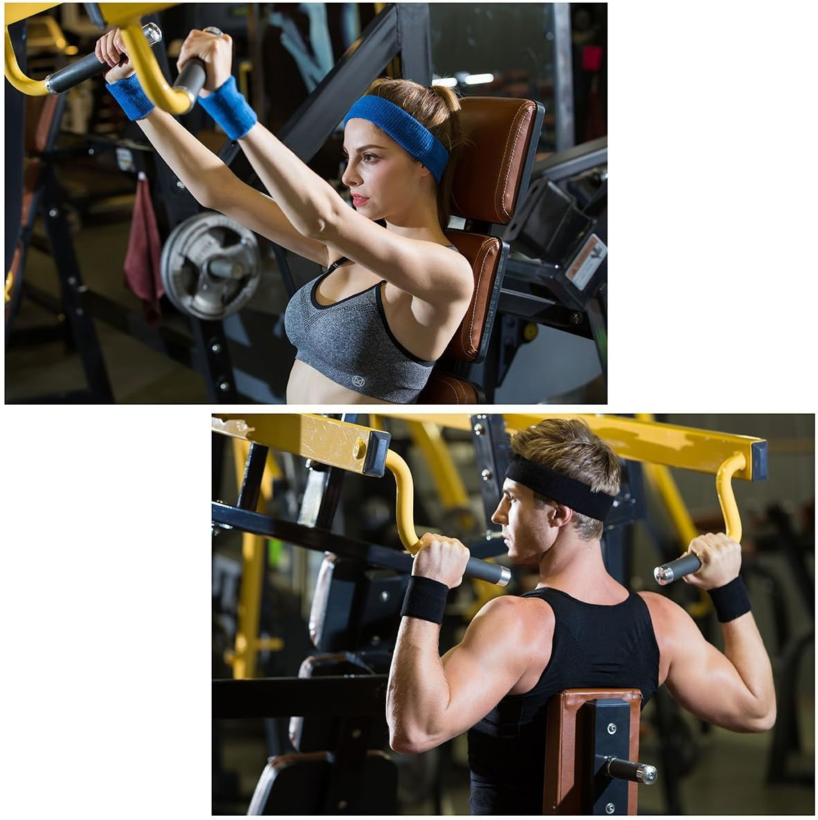 Hoter Thick Solid Color Sweatband Set(1 Headband + 2 Wristbands) - Grey image number 2