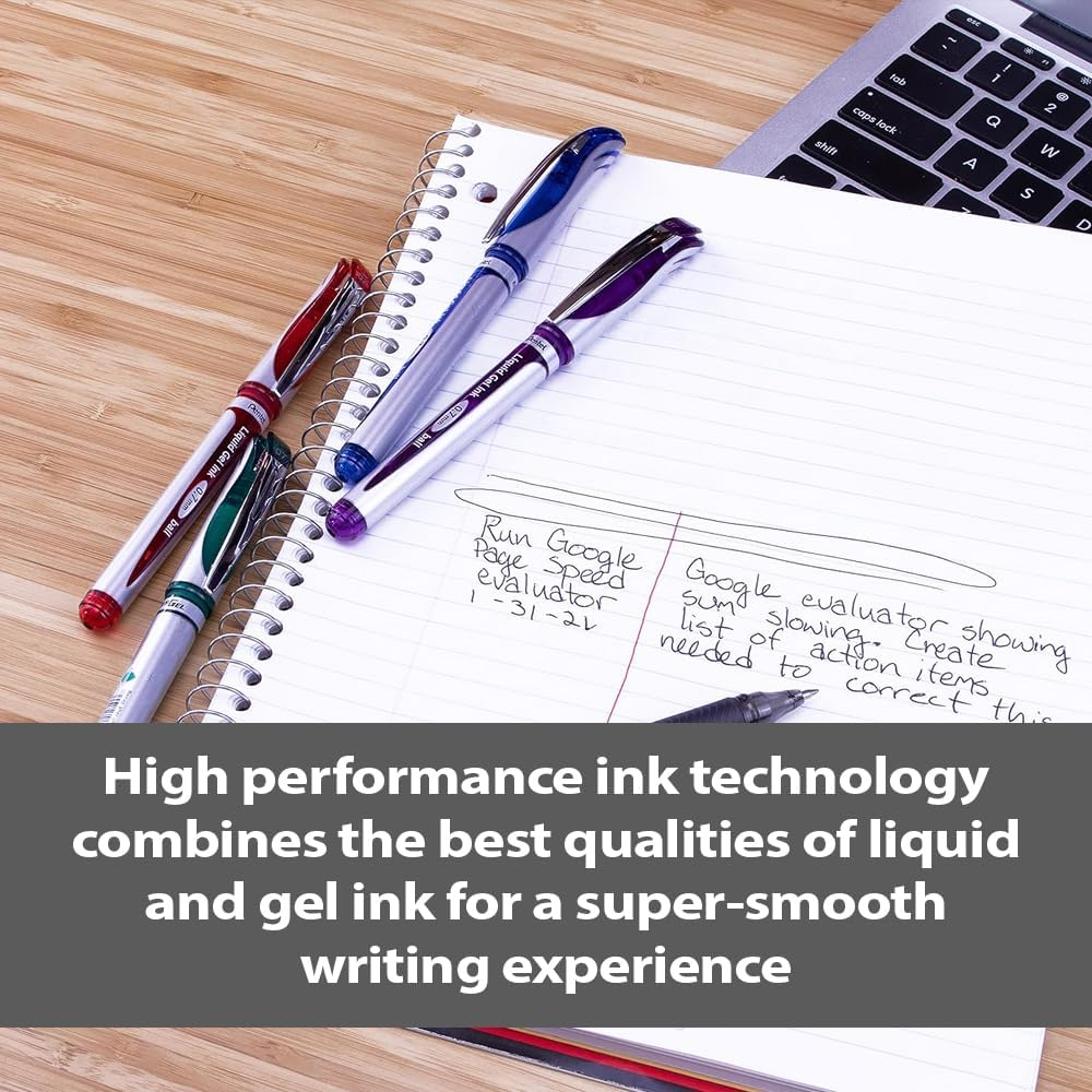 Pentel Energel Liquid Gel Pen 0.7Mm Medium Nib Black Ink, Box of 12 Pens (BL57-A) - Red image number 6