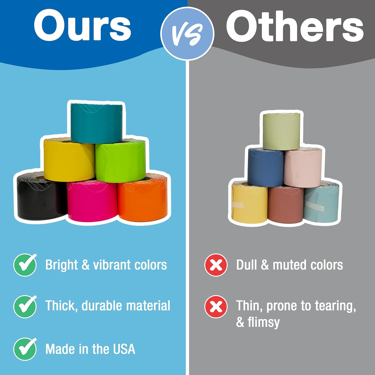 Carson Dellosa 65Ft of Red Bulletin Board Borders, 1 Roll of Scalloped Trim for Rolling Whiteboard, Cork and Posterboard, Valentines Day, Christmas Decorations, Party, and Classroom Decor image number 6