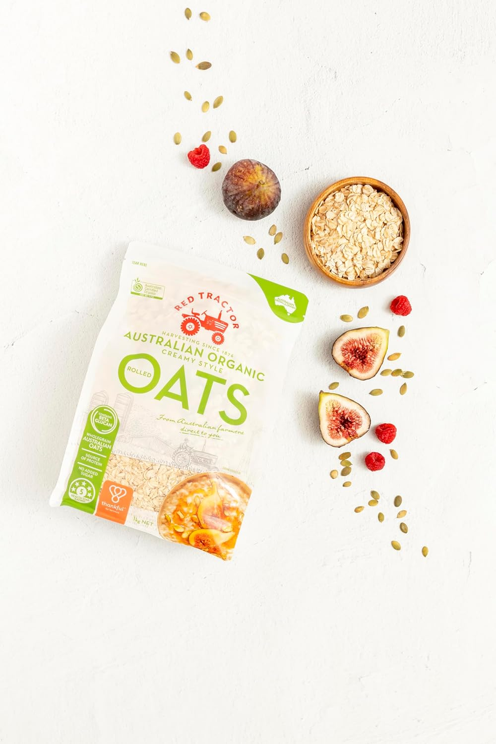 Red Tractor Foods Australian Organic Creamy Style Rolled Oats 1Kg image number 1