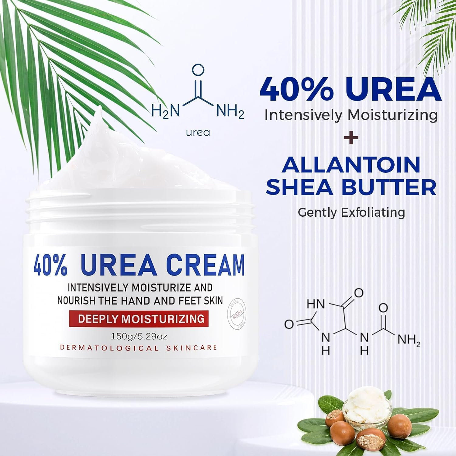 OUKEYA 40% Urea Cream, Foot & Hand Cream with Foot File, Maximum Strength Moisturising Lotion for Dry Cracked Skin, Softening Care for Feet, Heels & Hands, Intensive Hydration, 150G image number 5