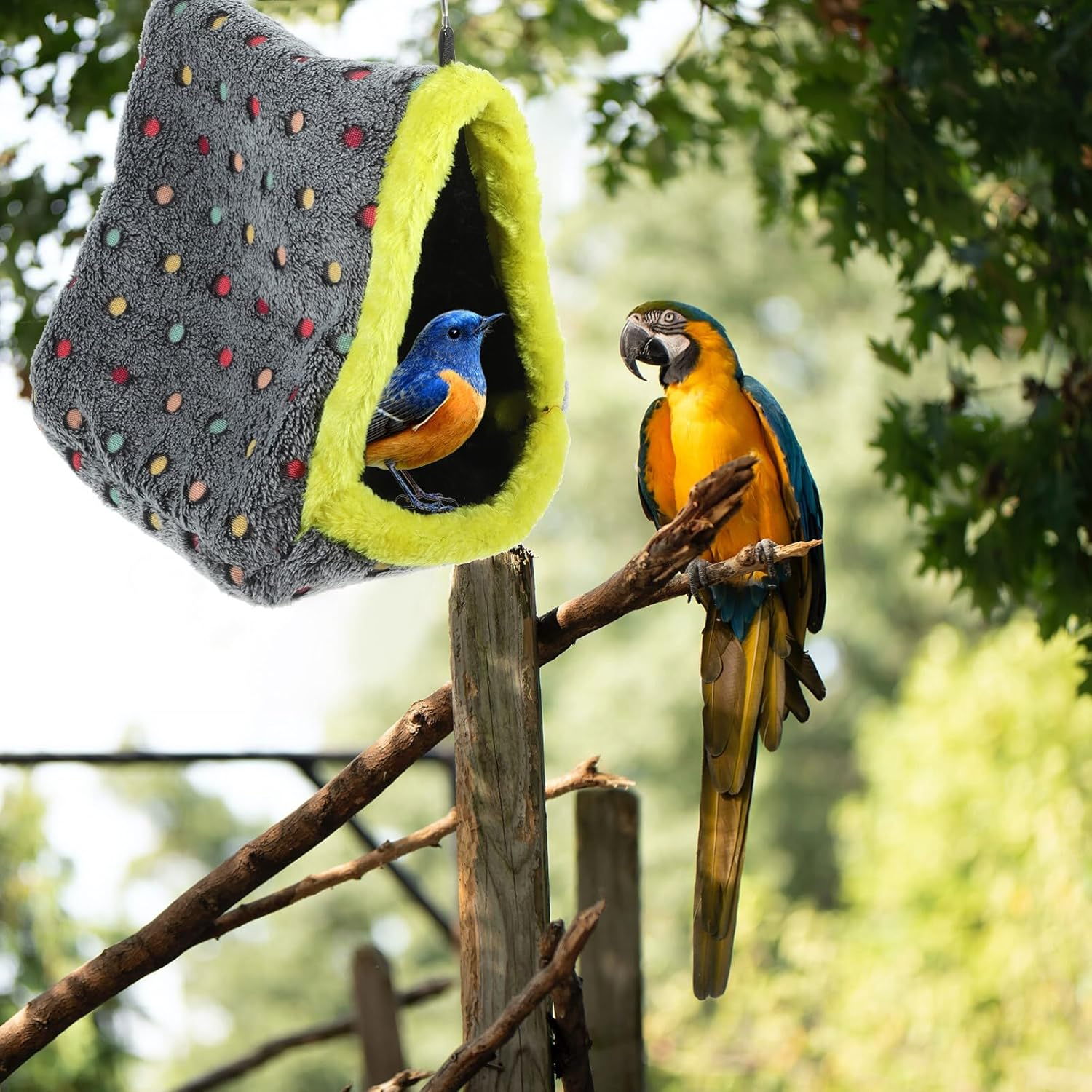 Mipcase Nest House Hammock Comfortable Bird Bed for Cage Bird Cage Accessories for Parakeets Hanging Parrot House Winter Hammock image number 5