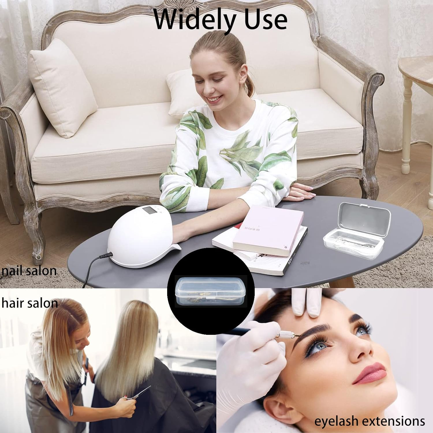 LXIANGN Nail Tool Sterilizer Box, Plastic Sterilization Tray for Tweezer, Nail Tools, Hair Salon, Eyelash Extensions, Nail Implement for Esthetician (Transparent)