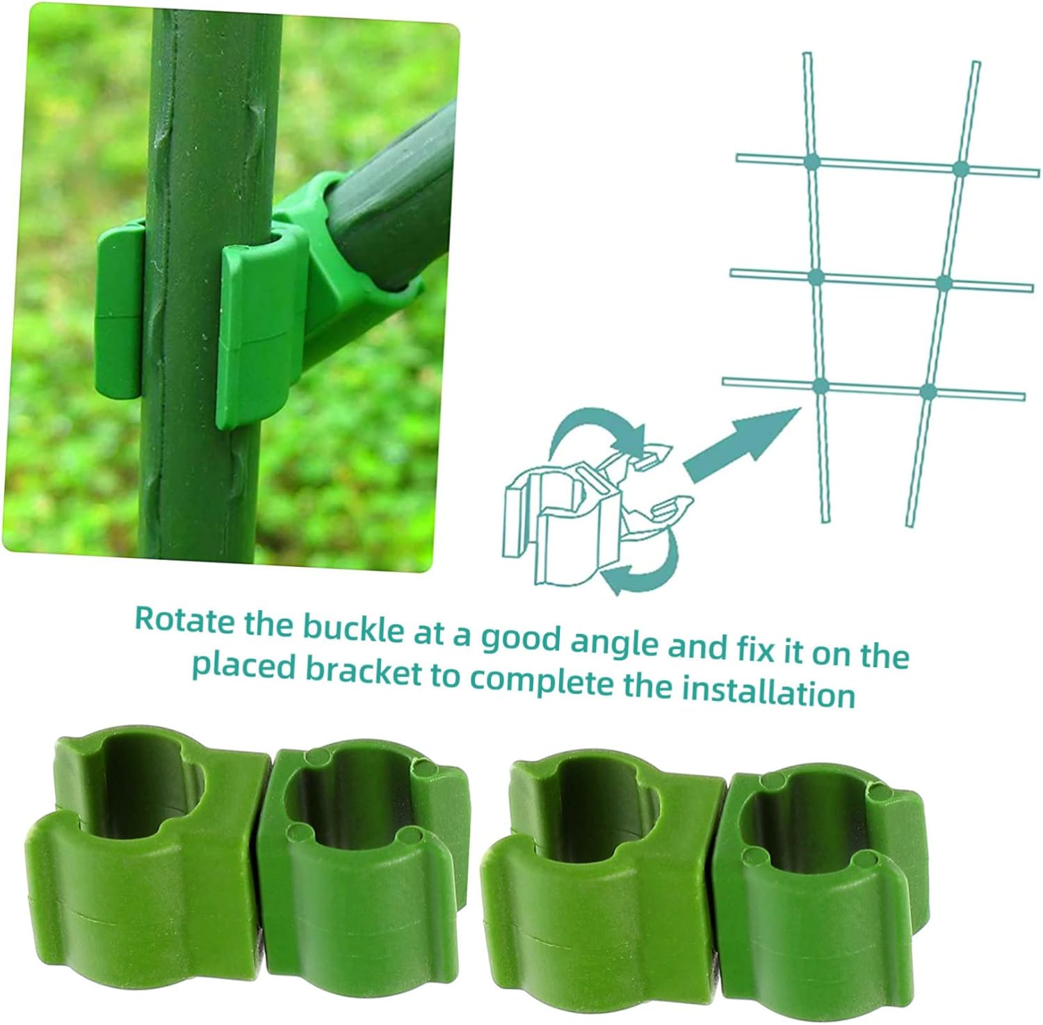 MERRYHAPY 10Pcs Plastic Plant Clip Shape for Gardening Clamps Grafting Plant Clip Garden Supplies Use in Plant Sticks Flower Clips Plant Hooks Garden Hanging image number 5