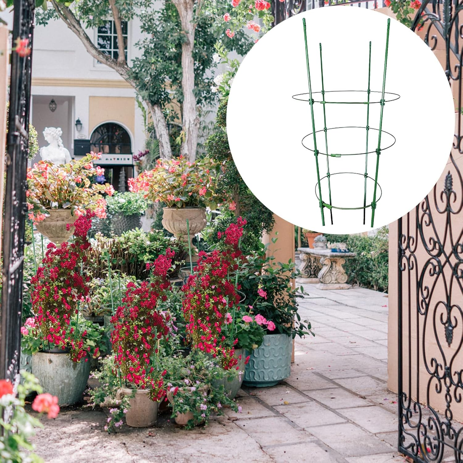 Tomato Cages for Garden - Tomato Cages Heavy Duty Trellis,3X Tall Plant Support Stakes for Flowers Fruits Vegetables Vines, Cucumber Flower Stands image number 2