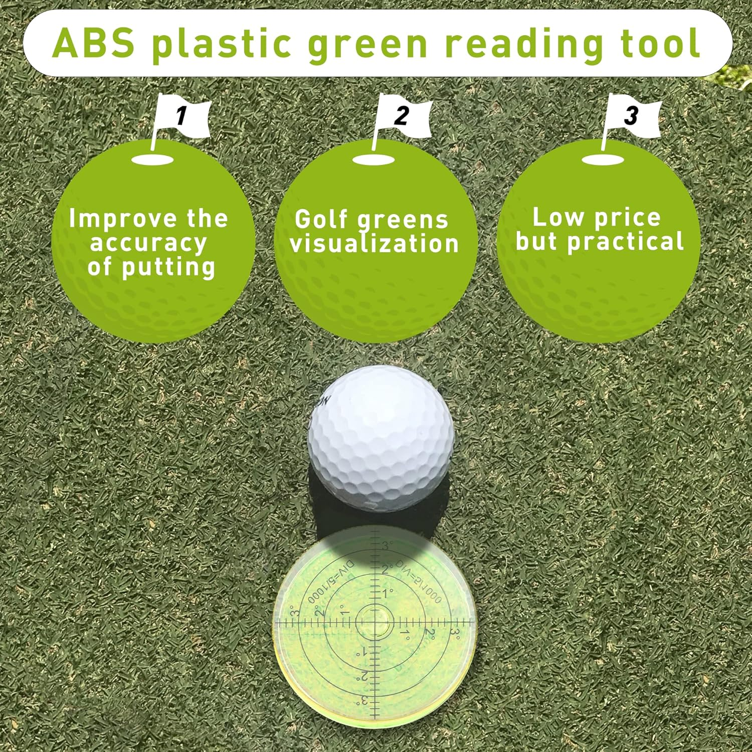 Golf Green Reader Pro Putt Golf Ball Marker round Bubble Level High Precision Golf Putting Aid Putting Green image number 5