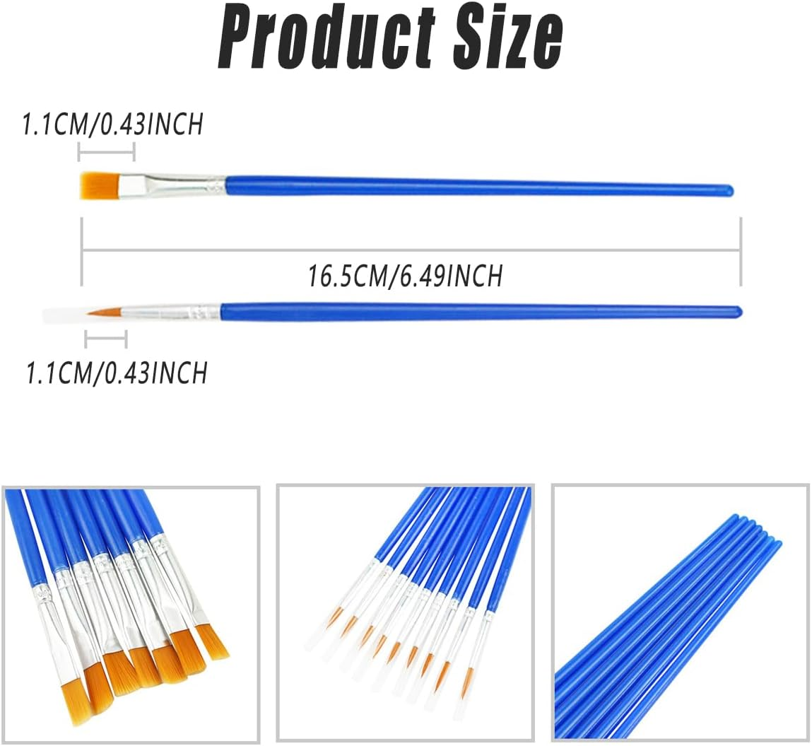 AIMALL 50/100PCS Plastic Flat Tip Paint Brushes Set, Kids DIY Ceramics and Watercolor Crafts, Ergonomic Lightweight Design image number 2