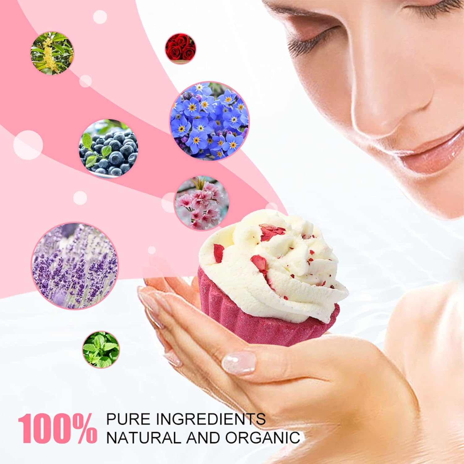 Angyang 6PCS Aromatherapy Bath Bombs Stress Relief & Relaxation Scented Shower Bath Salt Ball for Valentine'S Day/Birthday Gift image number 5