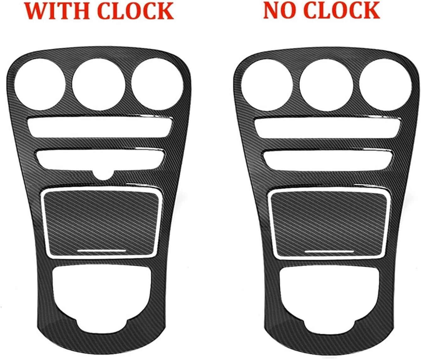 Carbon Fiber Gear Shift Panel Car Center Console Panel Decoration Cover Trim Fit for Mercedes Benz C-Class W205 C180L C200 C300 GLC X253 2015-18 Carbon(Without Clock)